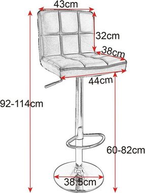 Woltu Barhocker (1 St), Barstuhl drehbar und höhenverstellbar Tresen Hocker