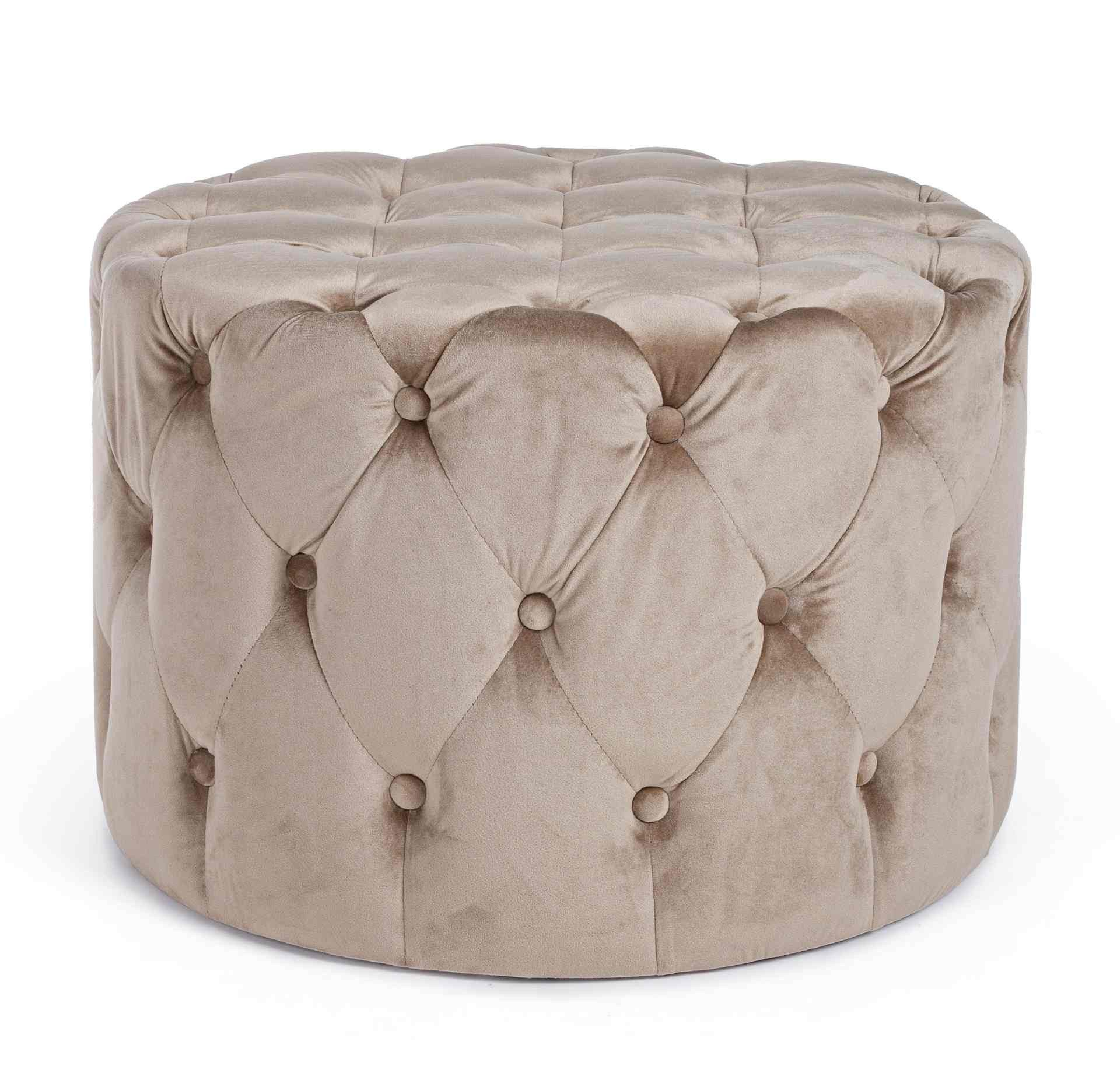 Bizzotto Pouf Lorella in Samt-Optik, Taupe günstig online kaufen