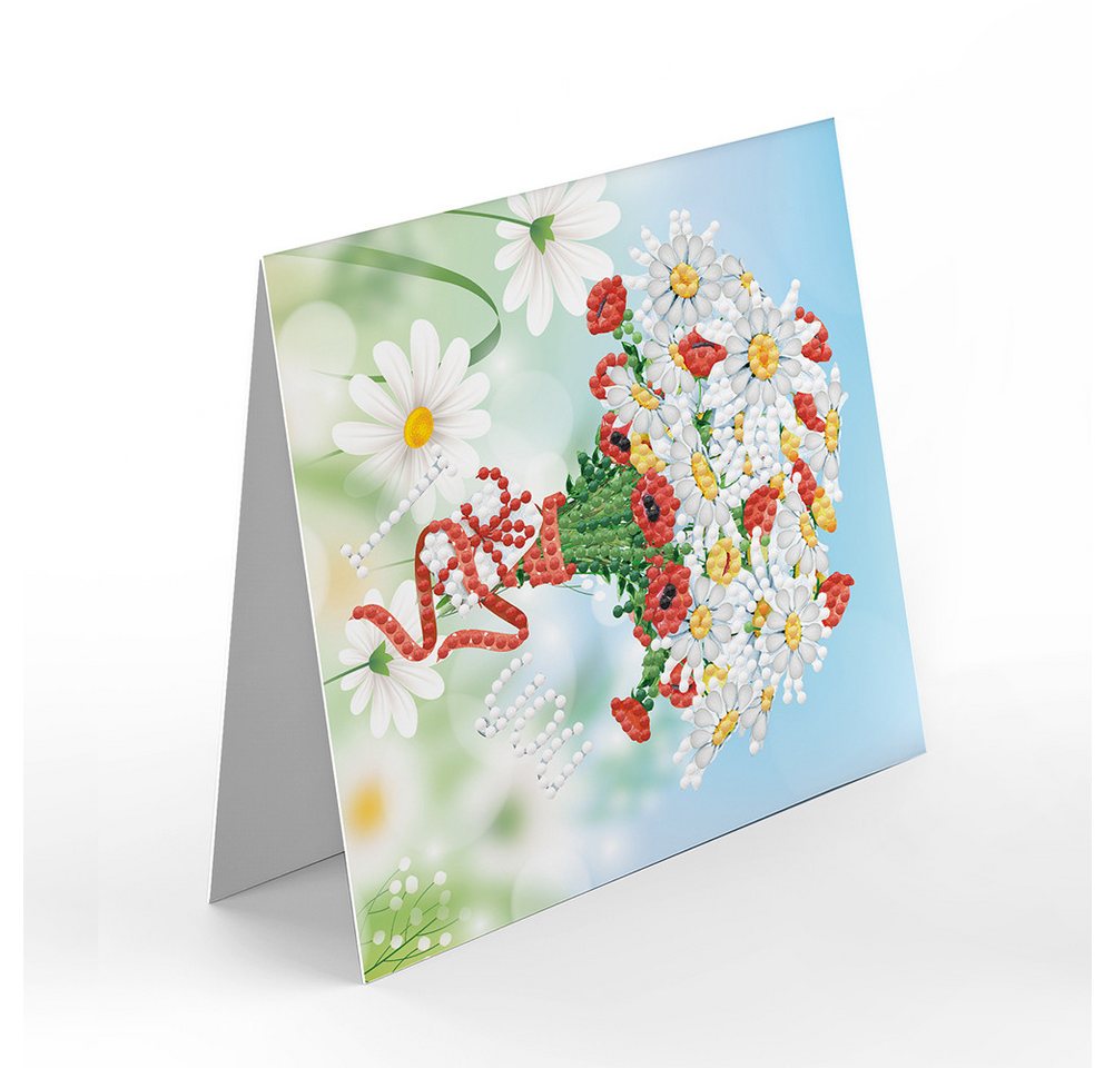 Thumbnail - GarveeMore Glückwunschkarte 8pcs 5d Diamond Malerei Cartoon Blume Muster Urlaub Grußkarte