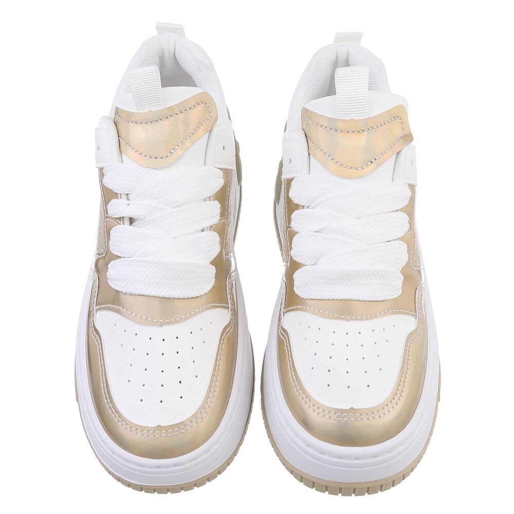 Ital-Design Damen Low-Top Freizeit Sneaker (88828461) Keilabsatz/Wedge Sneakers Low in Weiß