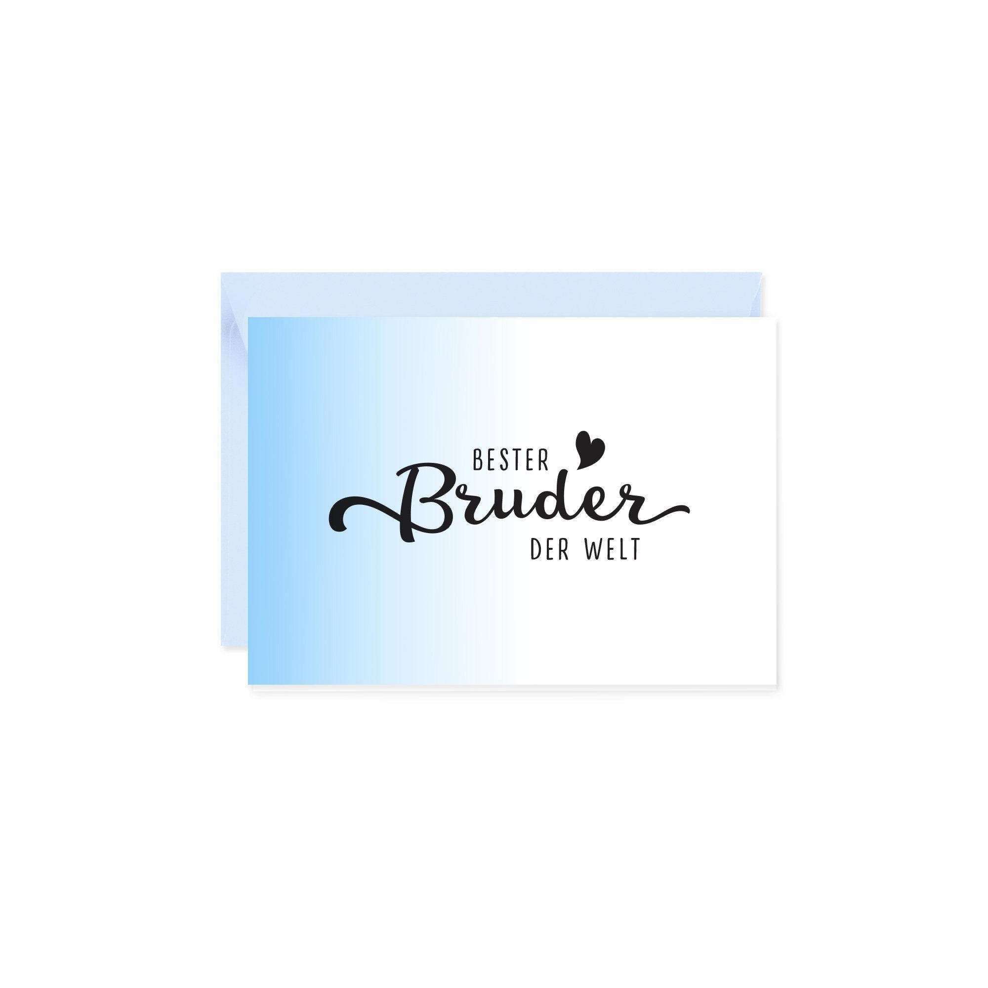 Bow & Hummingbird Grußkarte Mini-Grußkarte Bester Bruder, Klappkarte mit Umschlag