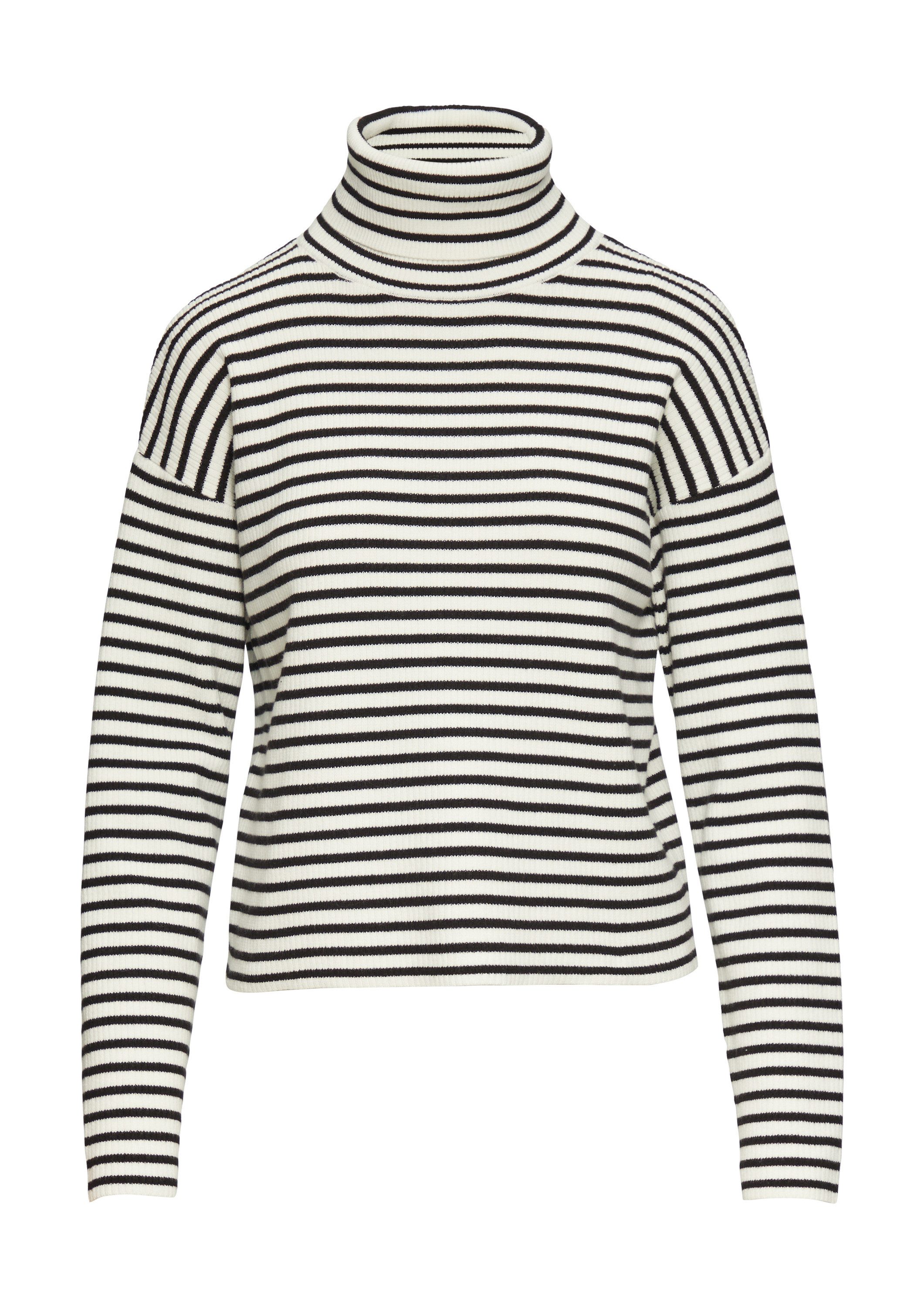 s.Oliver Longpullover Strickpullover Rollkragenpullover mit Rippstruktur