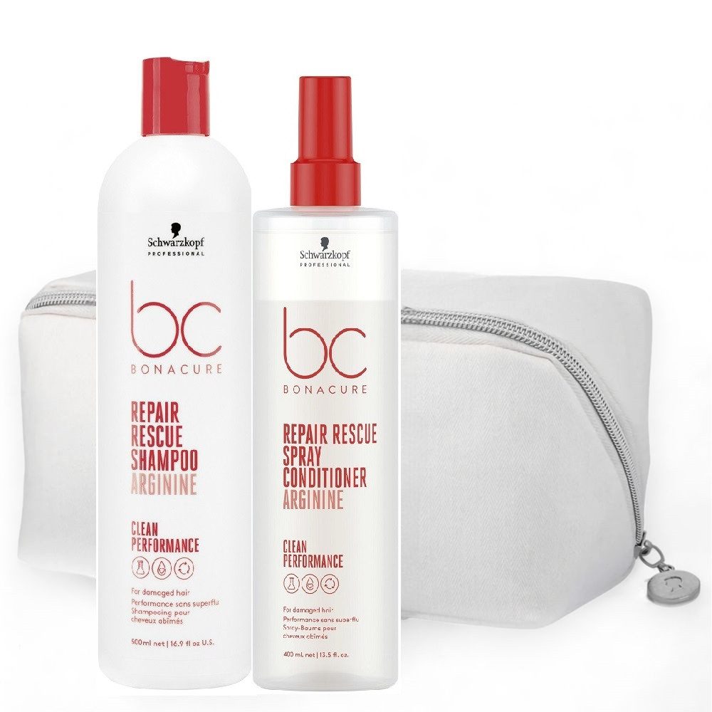 Schwarzkopf Professional Haarpflege-Set Repair Rescue Shampoo 500ml+Spray Cond. 400ml+Tasche