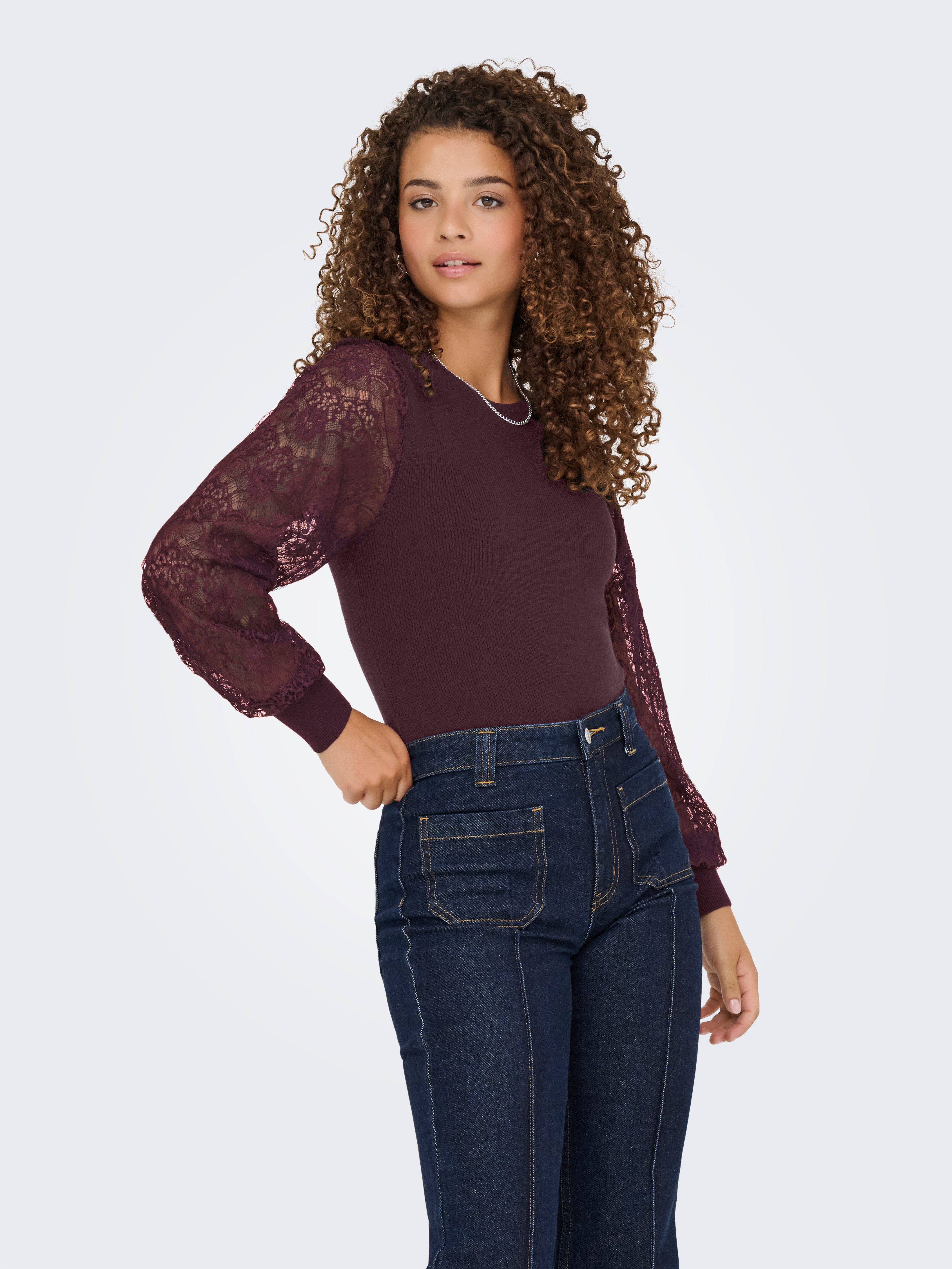 ONLY Rundhalspullover ONLPERRY LIFE LS MIX O-NECK KNT