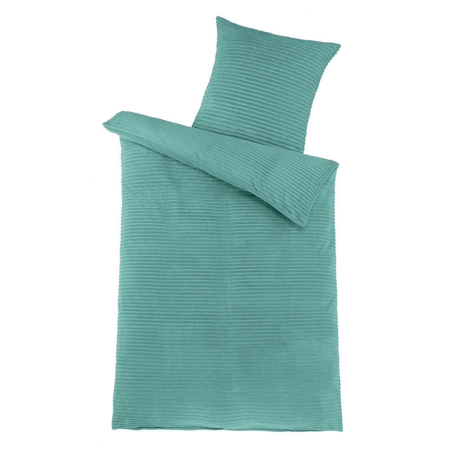 Holiday Heimtex Bettwäsche BIG CORD, 135 x 200 cm, Salbeigrün, Cordoptik, Microfaser, 2-teilig, mit Reißverschluss, Waschbar bis 40 °C