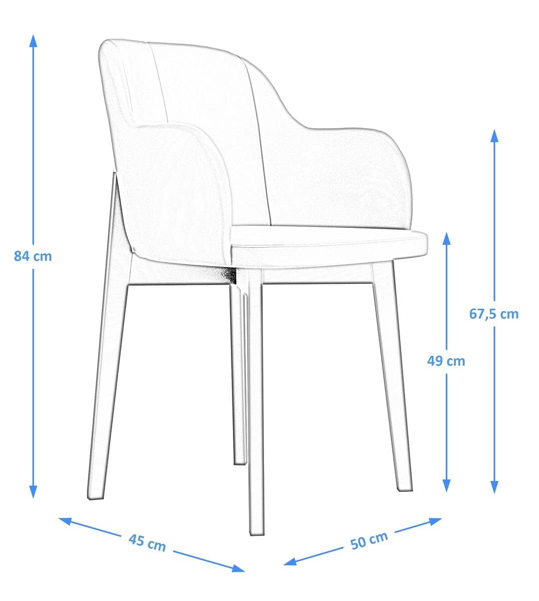 Grün (riviera Design, Holzbeine, Relax Polsterstuhl mit Stuhl Holzstuhl), (modernes Wohnzimmerstuhl Relaxstuhl, II Beautysofa 38)