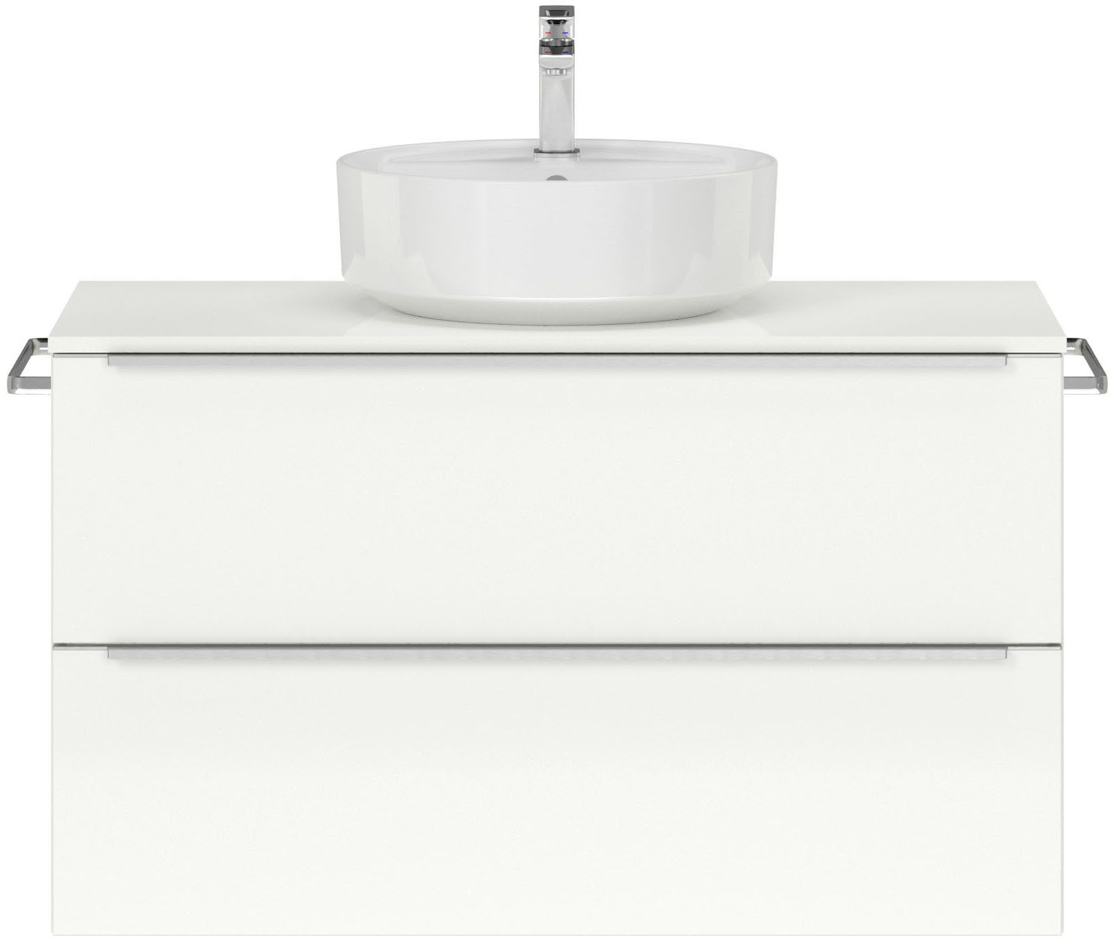 nobilia® Badmöbel-Set Alvene, (1-St., vormontiert, mit Soft-Close), Hochglanz Front, in vier Breiten