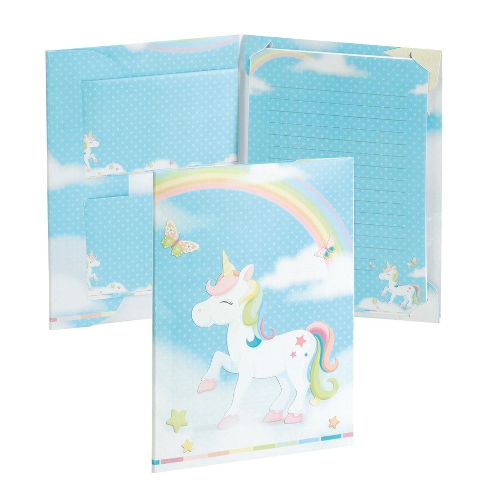 Rössler Briefpapier RÖSSLER Briefpapierpack Einhorn Lilly 10 Blatt/10 Briefumschläge