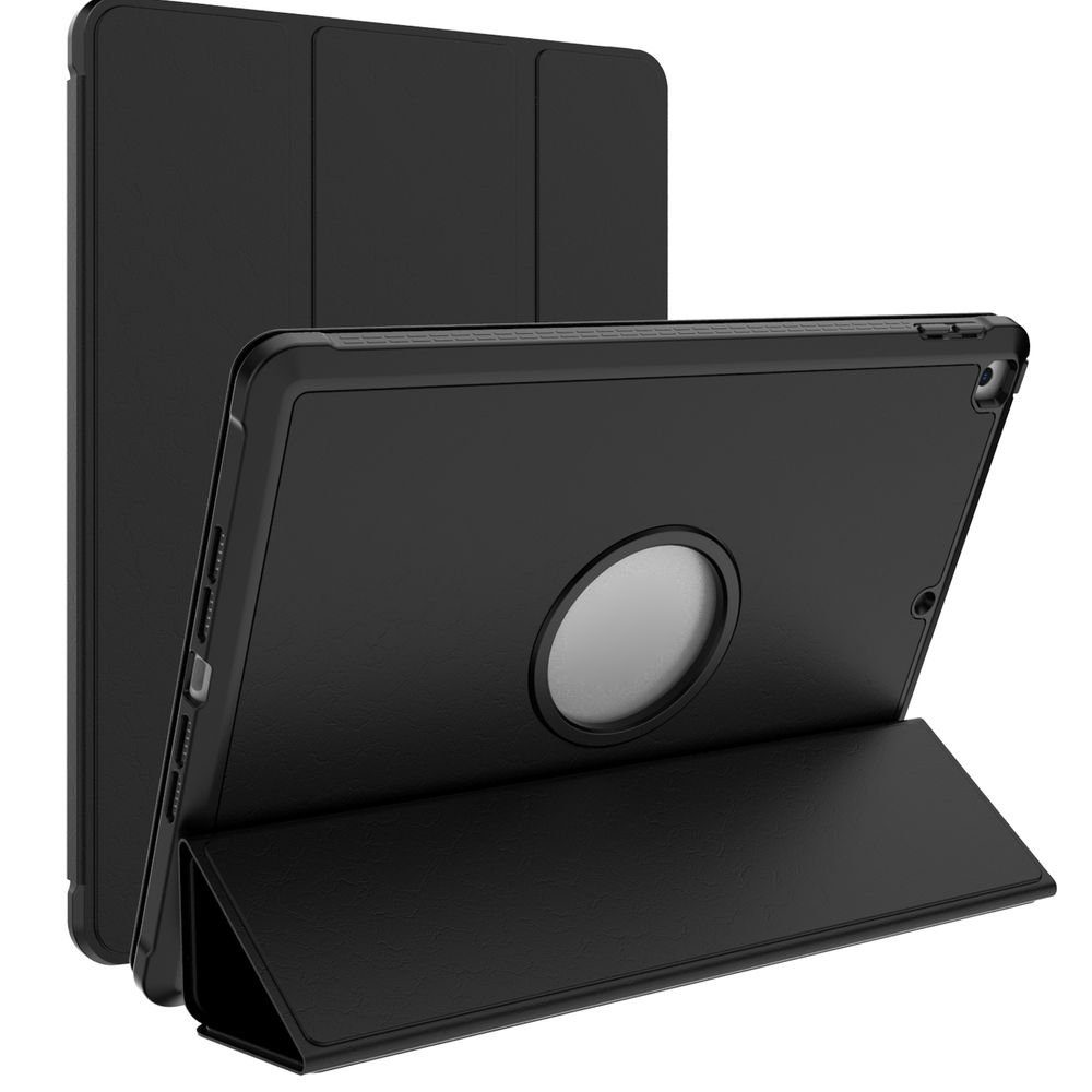 Wigento Tablet-Hülle Für Apple iPad 10.2 Zoll 2019 / 2020 / 2021 7. / 8. /  9. Generation Tablet 3folt WakeUP Smartcover Tasche Schwarz Hülle Etuis  Design Case Schutz Kappe aufstellen