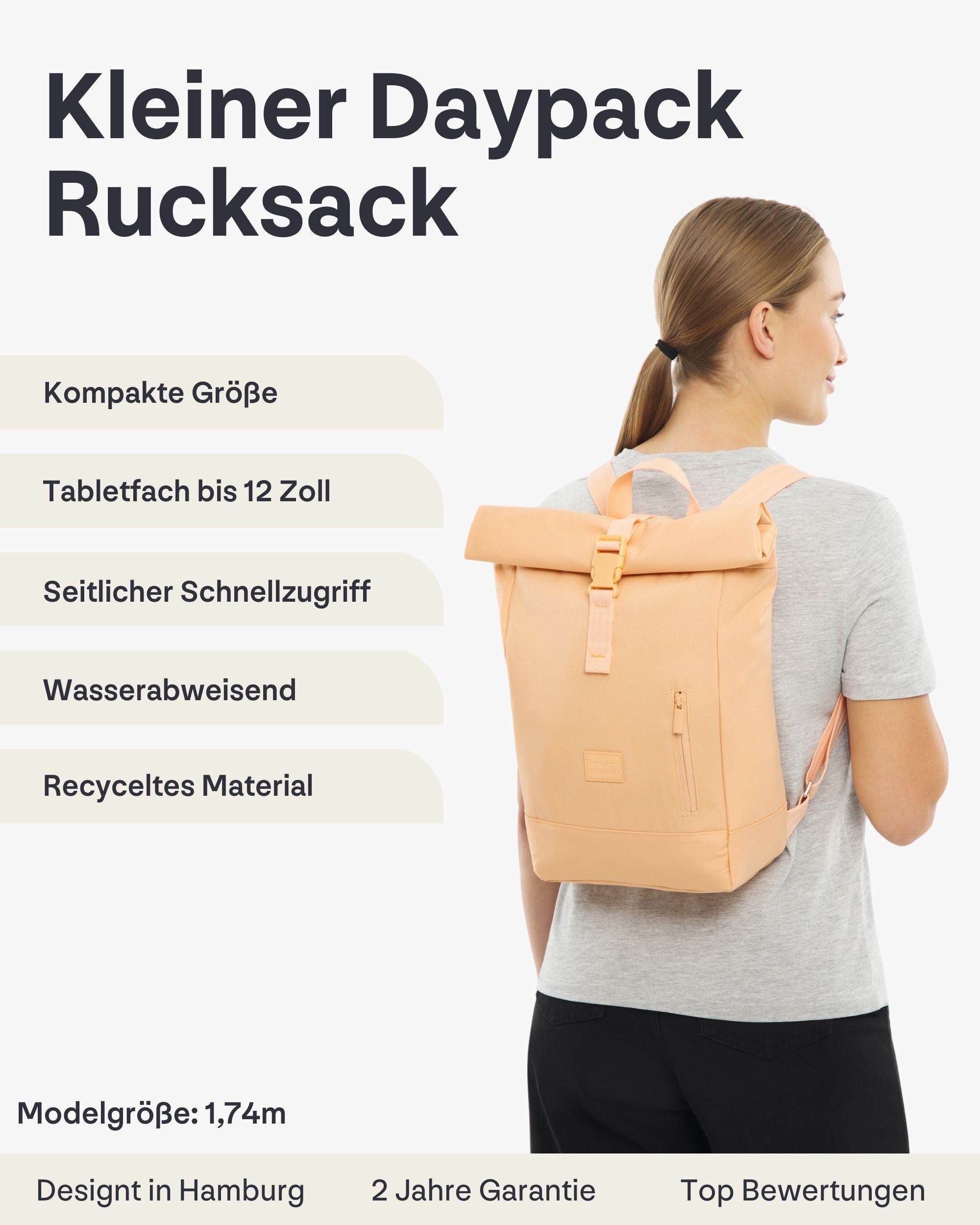 Johnny Urban Cityrucksack Robin Small, Rolltop Damen Herren (1-tlg), Wasserabweisend