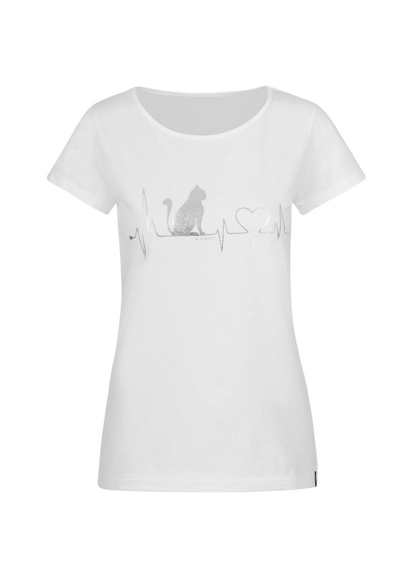 Trigema T-Shirt TRIGEMA T-Shirt mit 1/4-Arm und Katzen-Druckmotiv