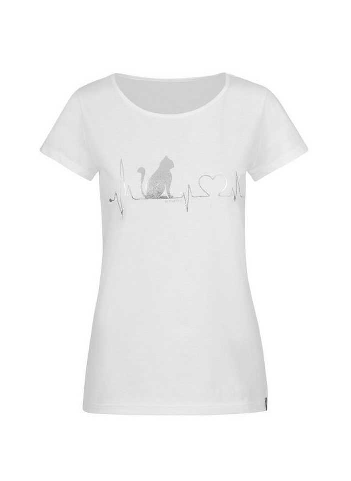 Trigema T-Shirt TRIGEMA T-Shirt mit Katzen-Druckmotiv 1/4-Arm und