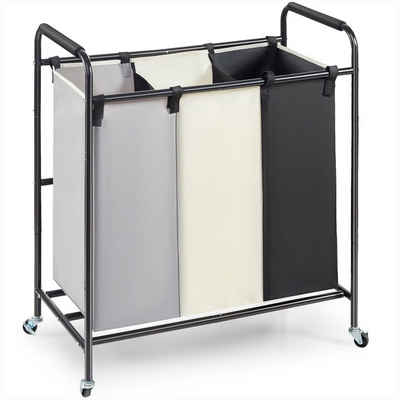 VEVOR Kinder-Wäscheständer 3-teiliger Wäschewagen Kommerzieller Wäschesortierer, 15 kg Belastbar