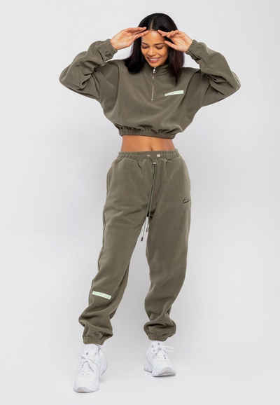 Tom Barron Trainingsanzug WOMAN REGULAR FIT FLEECE FABRIC TRACK SUIT, mit Label-Applikationen