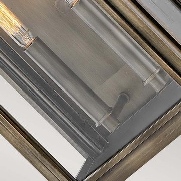 etc-shop Außen-Wandleuchte, Wandlampe Außenleuchte Wandlaterne Glas klar bronze Alu