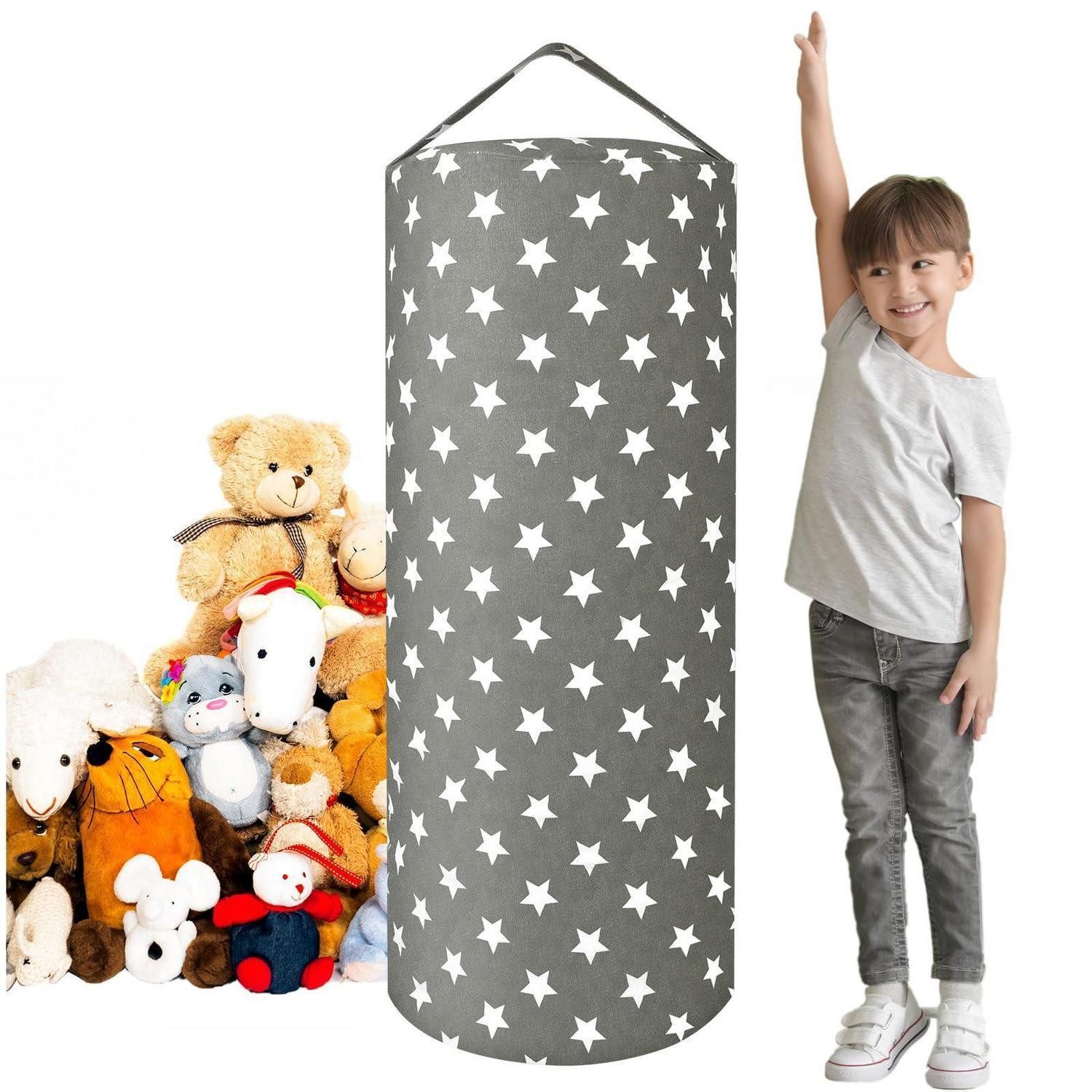 LuxusKollektion Aufbewahrungskorb Sitzsack Aufbewahrung Sterne Grau (1 St)