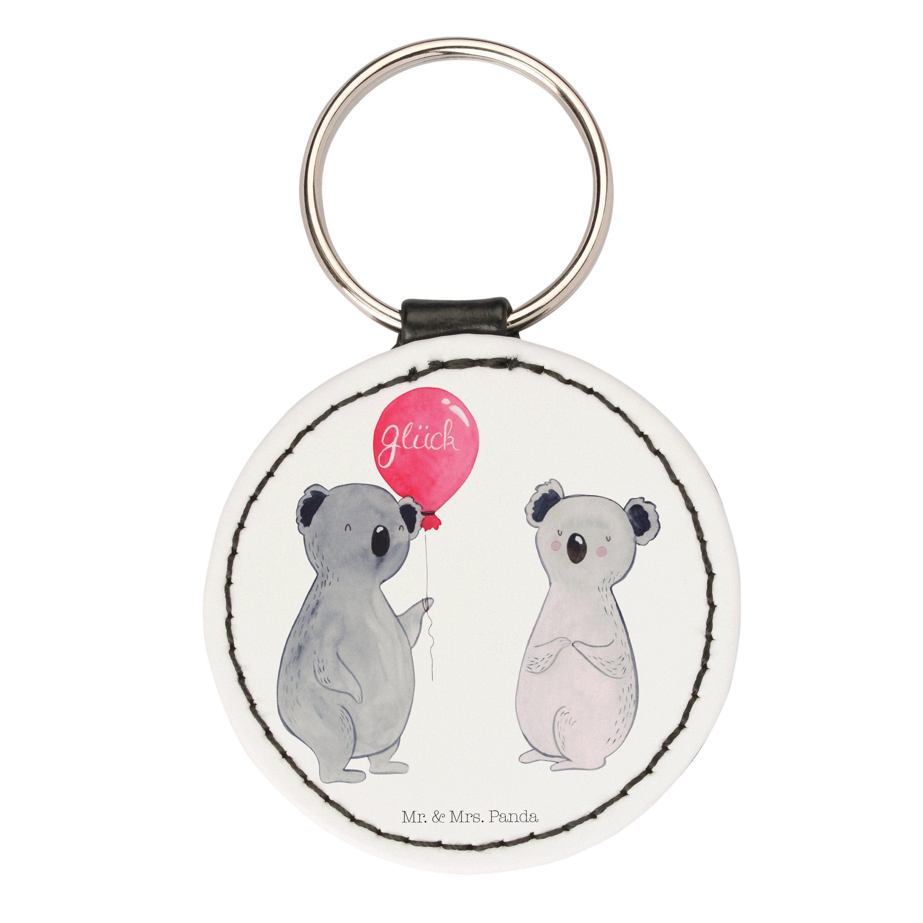 Mr. & Mrs. Panda Schlüsselanhänger Koala Luftballon - Weiß - Geschenk, Taschenanhänger, Schlüsselanhänge (1-tlg)