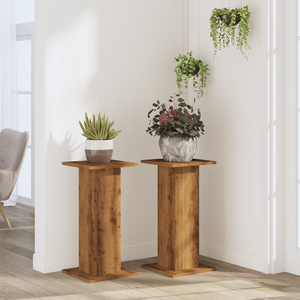 vidaXL Blumenständer Pflanzenständer 2 Stk. Artisan-Eiche günstig online kaufen