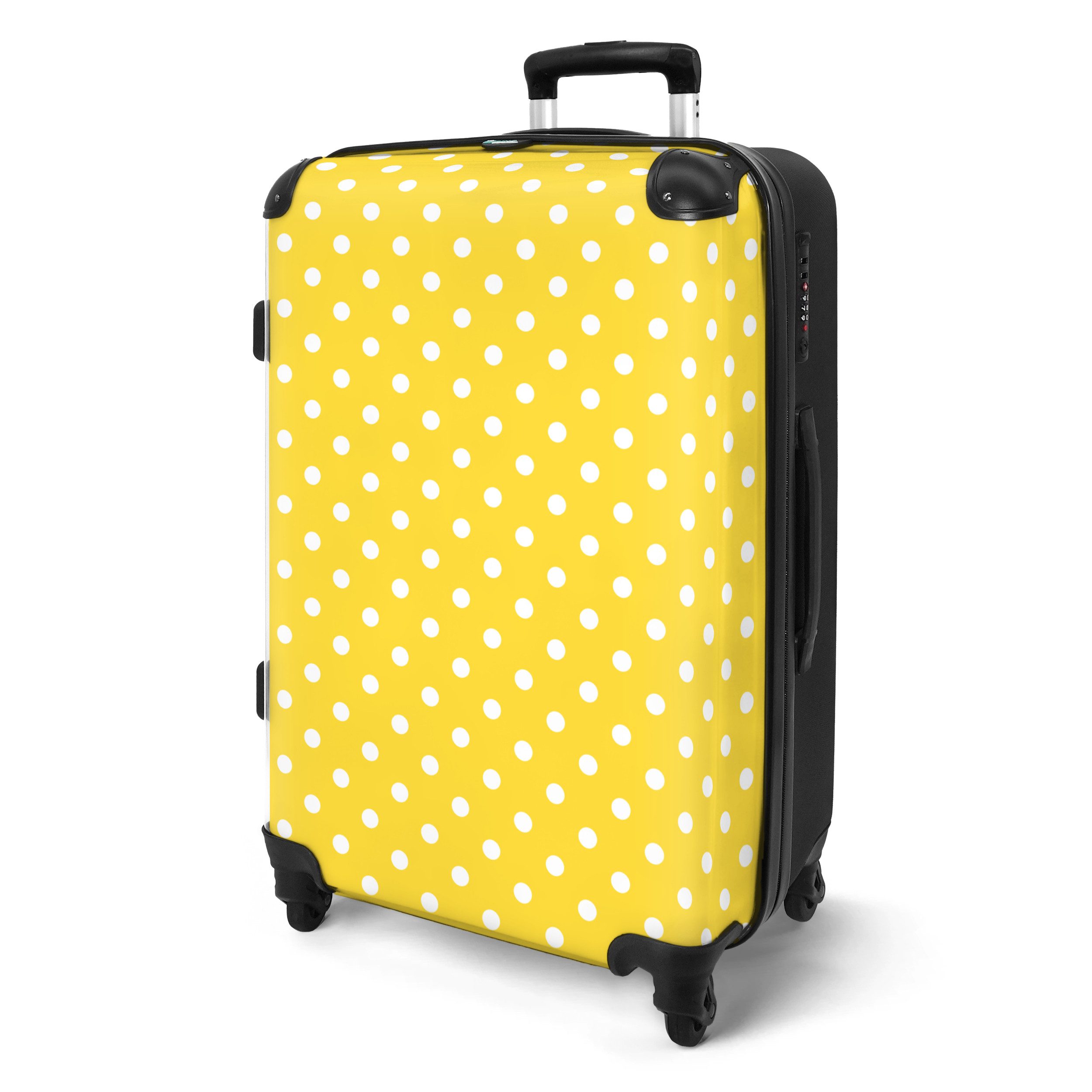 NoBoringSuitcases.com© Hartschalen-Trolley Punkte - Gelb - günstig online kaufen