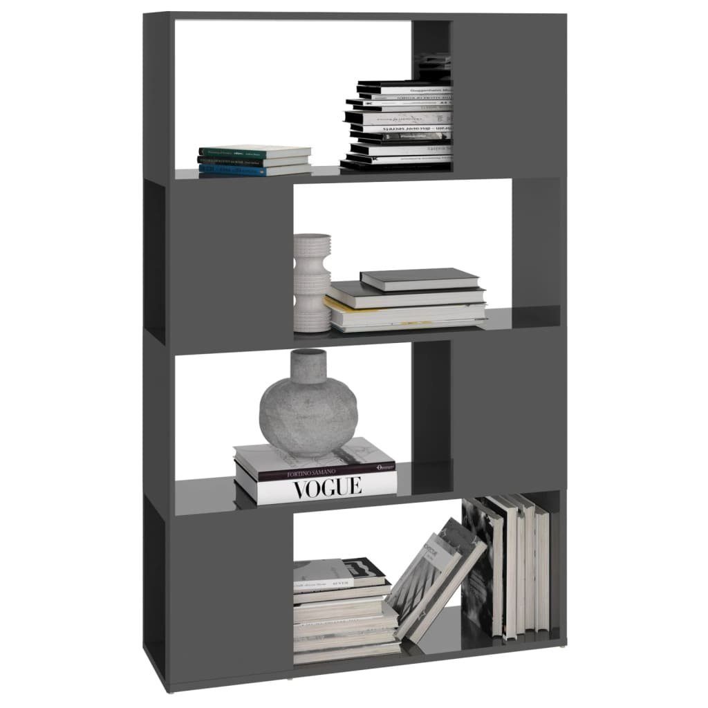 Bücherregal furnicato cm Hochglanz-Grau Raumteiler 80x24x124,5