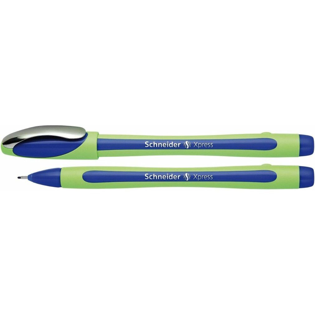 Schneider Permanentmarker Füllfederhalter 10 Xpress Fineliner blau 0,8 mm