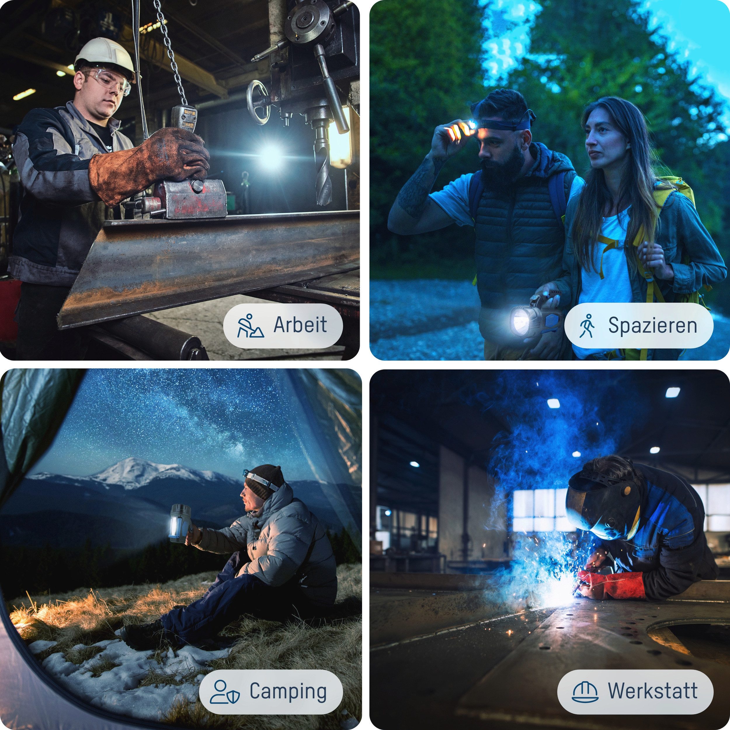 ANSMANN AG LED Headlight HS230B LED Handheld Headlight ideal for camping, work, garden, hiking