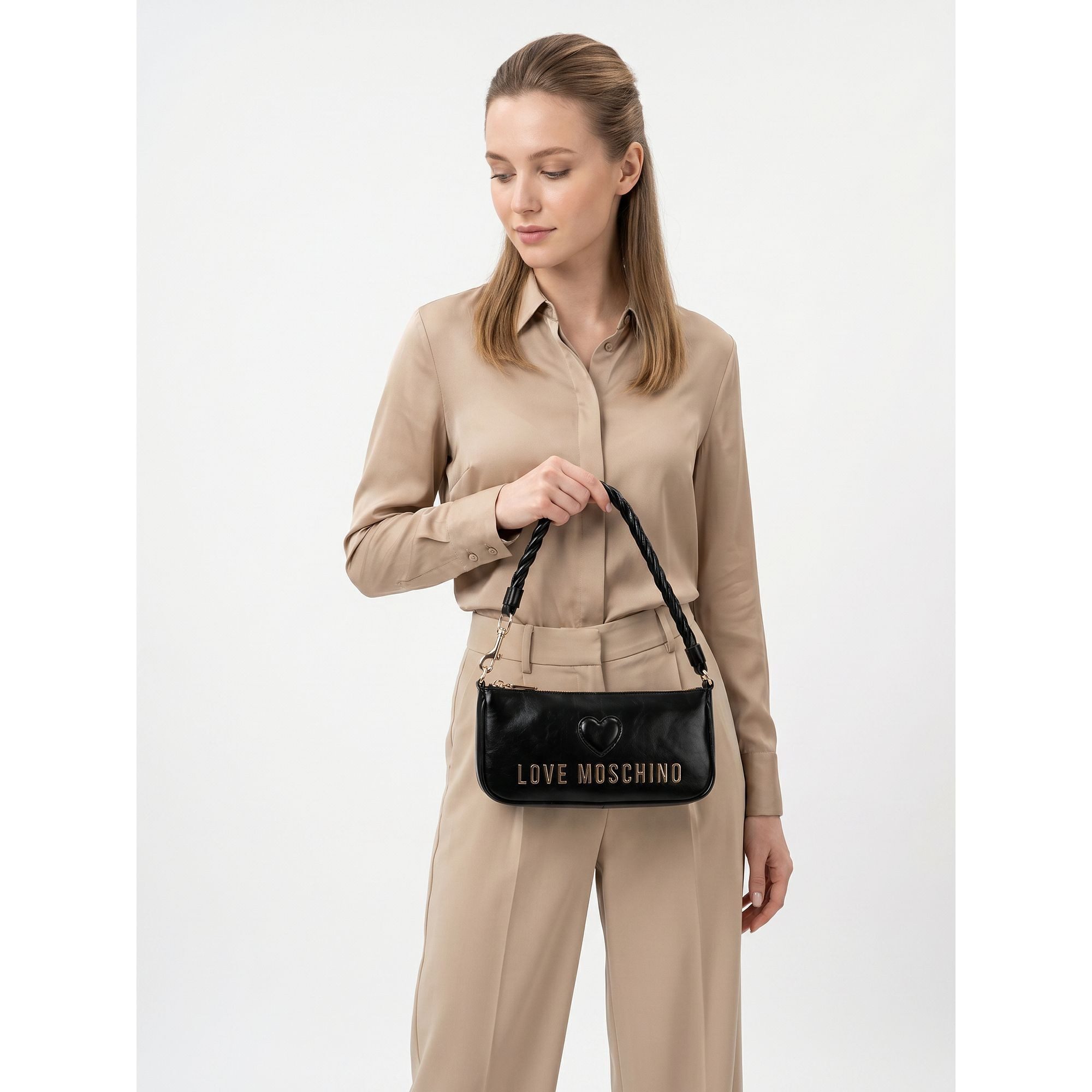 LOVE MOSCHINO Schultertasche Cipria, Lederfaserstoff