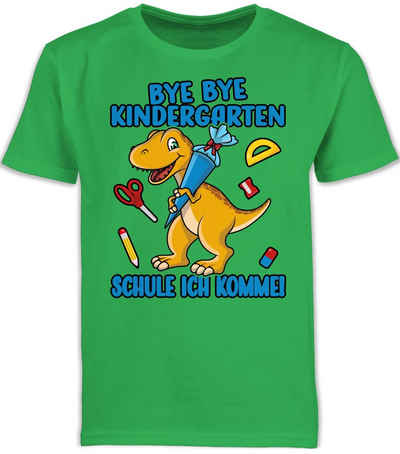 Shirtracer T-Shirt Bye Bye Kindergarten - Schule ich komme! Mit Dino und Schultüte Einschulung Junge Schulanfang Geschenke