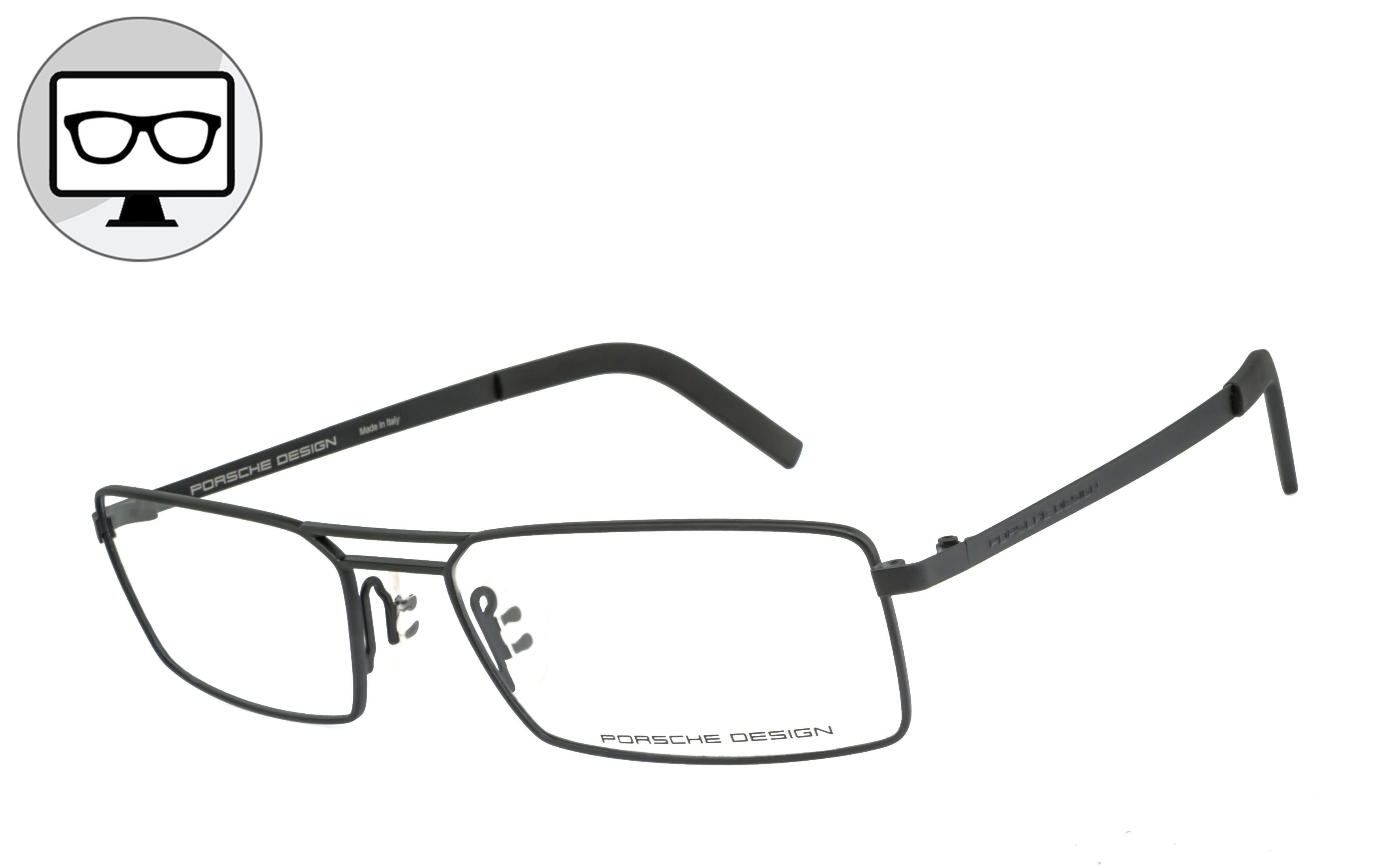 PORSCHE Design Brille Blaulichtfilter Brille, Blaulicht Brille, Bildschirmbrille, Bürobrille, Gamingbrille, ohne Sehstärke