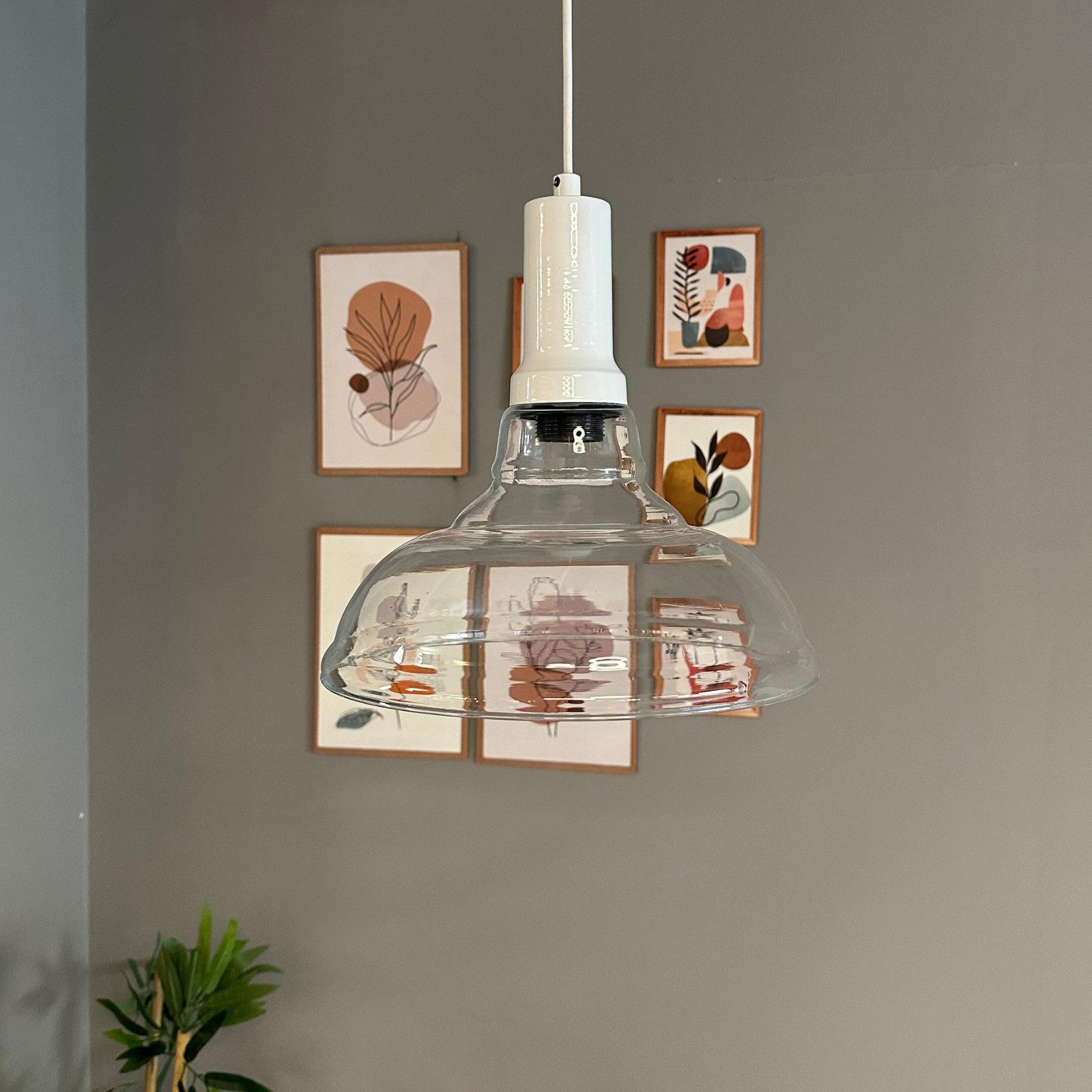 Bamyum Pendelleuchte Vishi Einzelner Glas-Kronleuchter Retro Pendelleuchte, günstig online kaufen