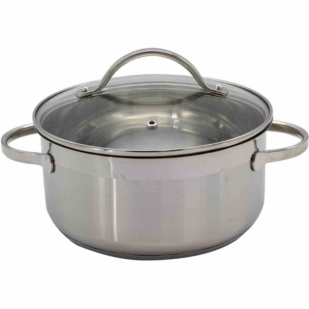 Krüger Kochtopf Bratentopf OHIO 16 cm 1,0 L Glasdeckel, für Induktions-Kochfelder geeignet