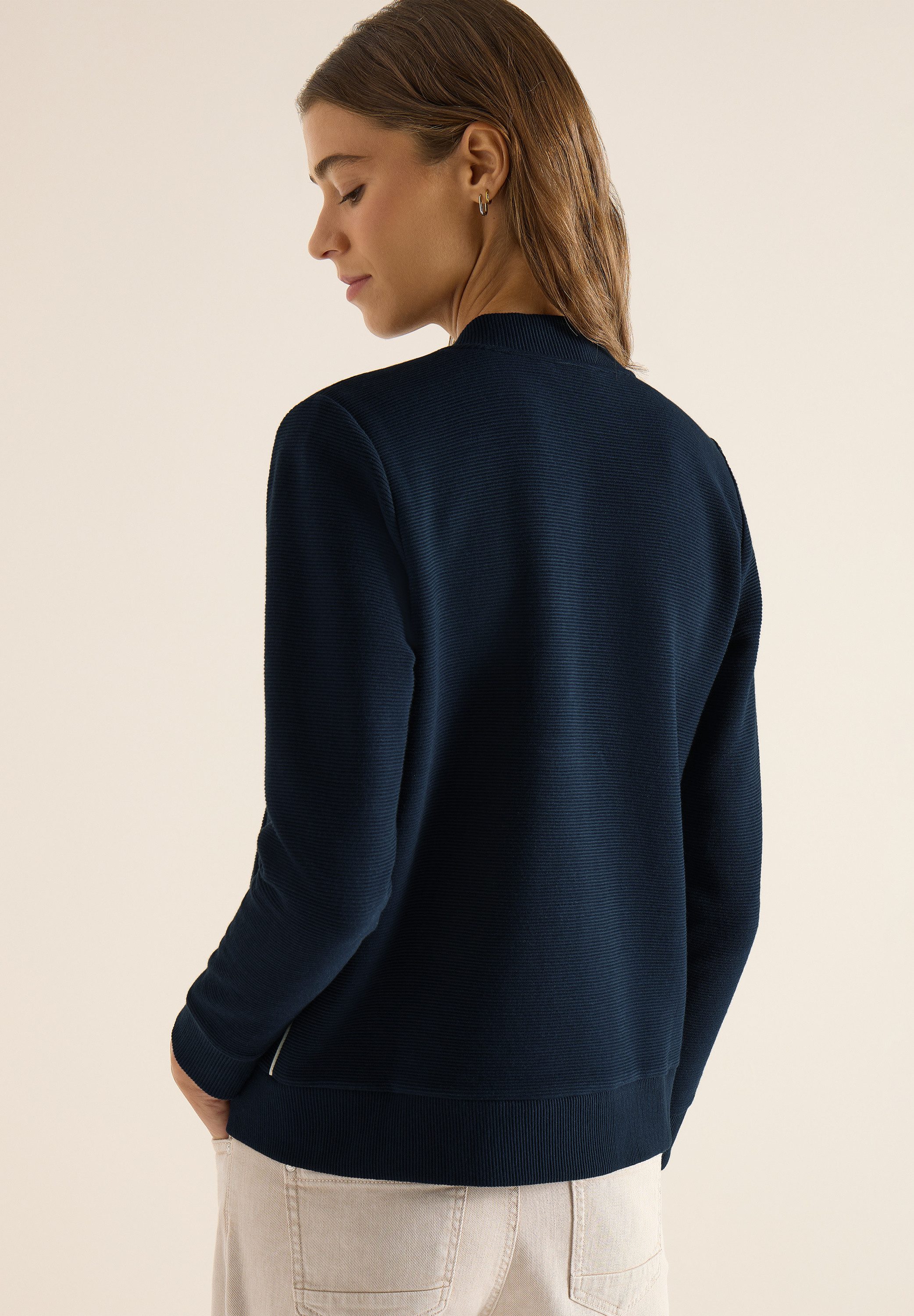 CECIL Sweatjacke mit feiner Ottoman-Struktur