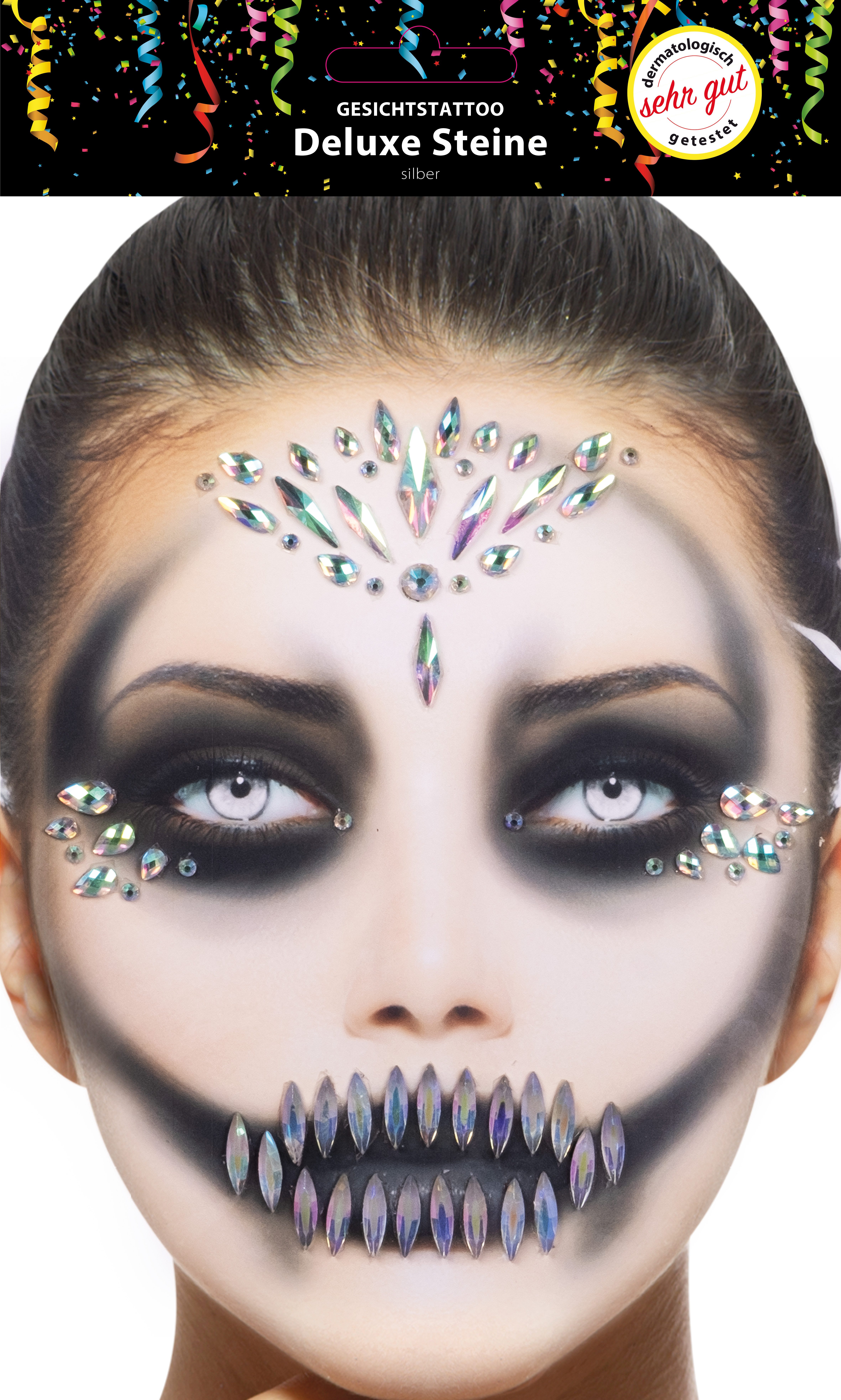 Bock-op-Kölle Strass-Tattoo Bock op Kölle Gesichts Tattoo Deluxe verschiedene Motive