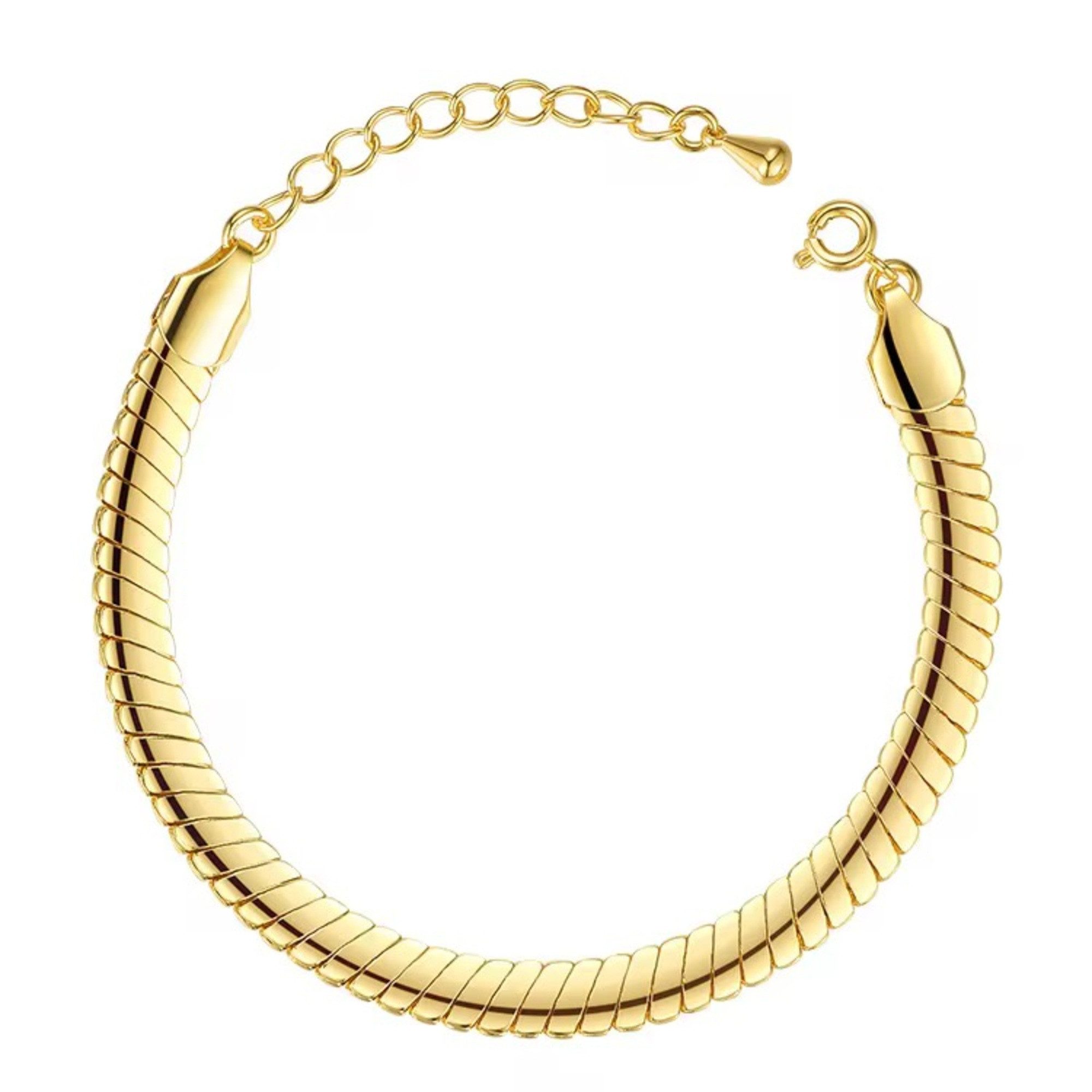 ROUGEMONT Schlangenkette Extravagante Schlangenkette Damen 7cm Gold 41+6cm, Hypoallergen & Wasserfest