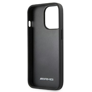 Mercedes Handyhülle iPhone 13 Pro AMG Hardcase Cover Leder schwarz