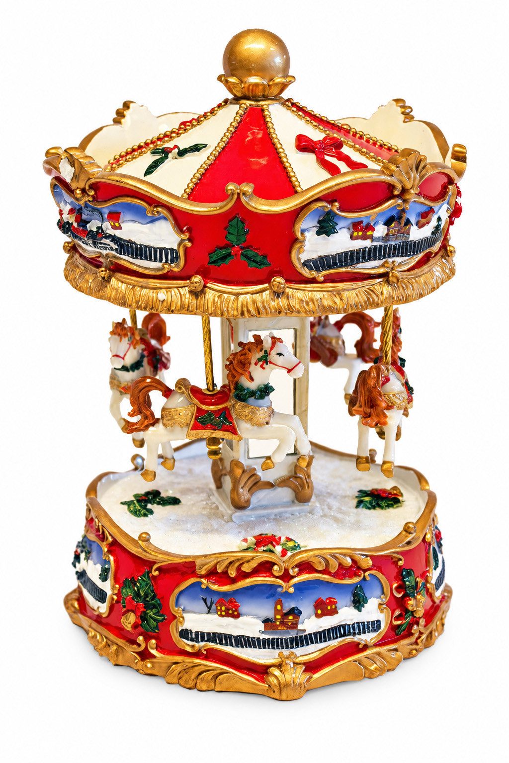 Wurm Spieluhr Spieluhr Weihnachtliches Karussell Jingle Bells 19x26x19cm B/H/T, Zum Aufziehen
