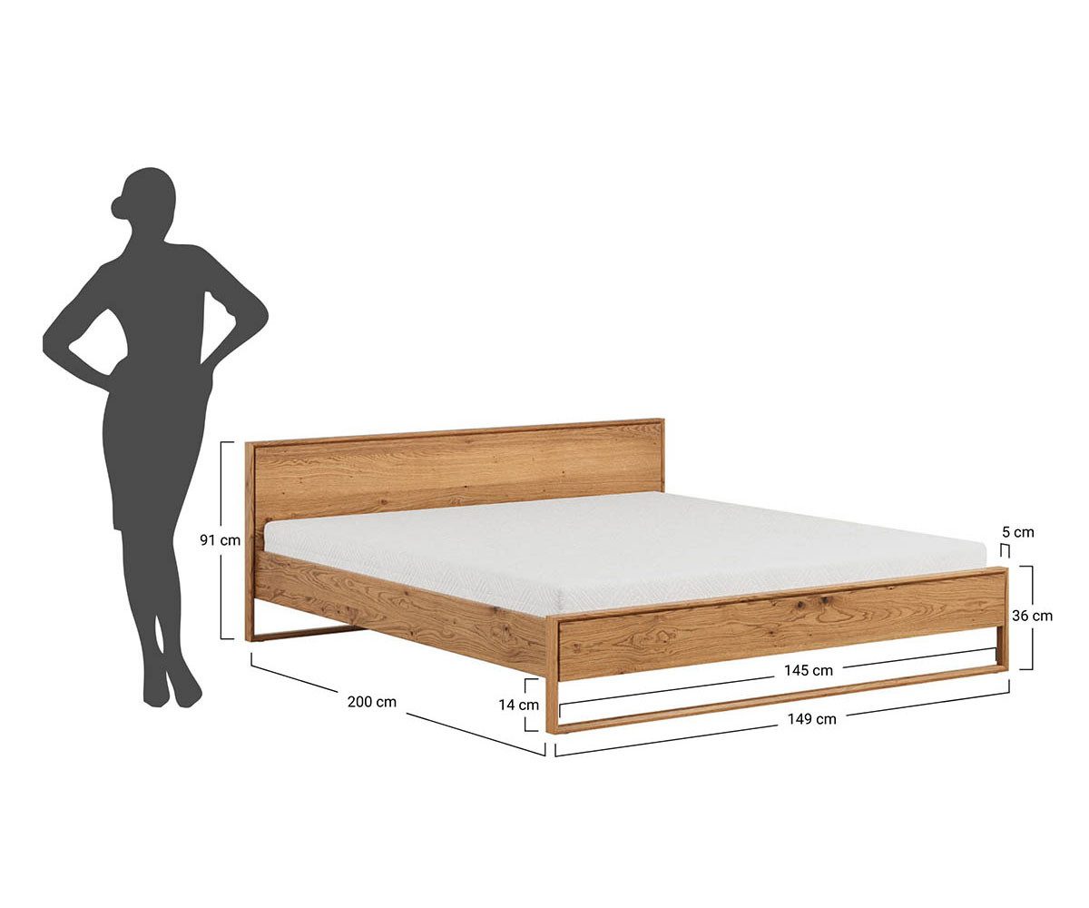 Feldmann-Wohnen Schlafzimmer-Set Adria, (3-teiliges Schlafzimmer-Set, 3-tlg., Massivholz, geölte Oberfläche), 3-teilig 140x200cm Wildeiche Natur