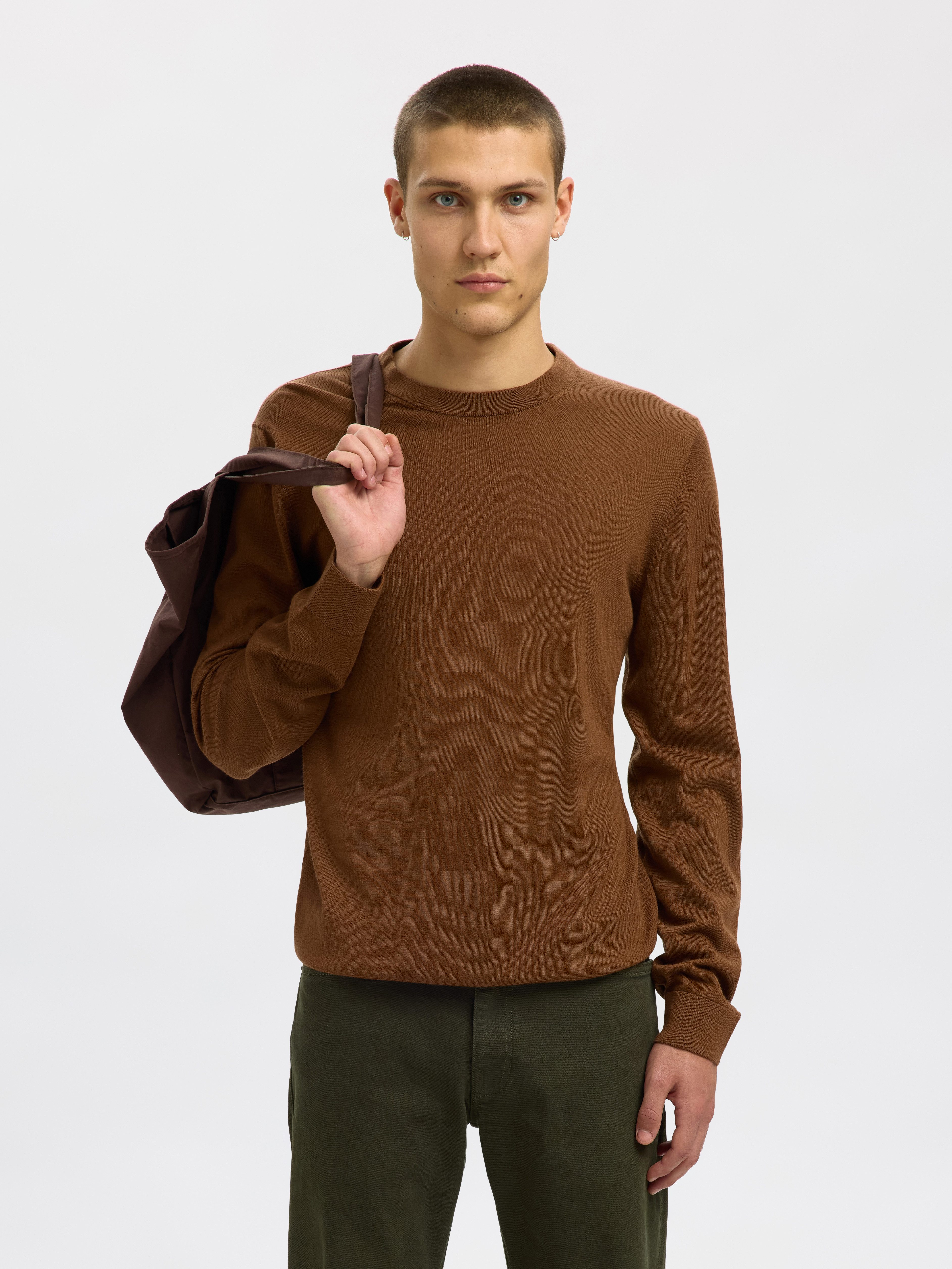 Selected Strickpullover SLHTRAY LS KNIT MERINO CREW NECK NOOS günstig online kaufen