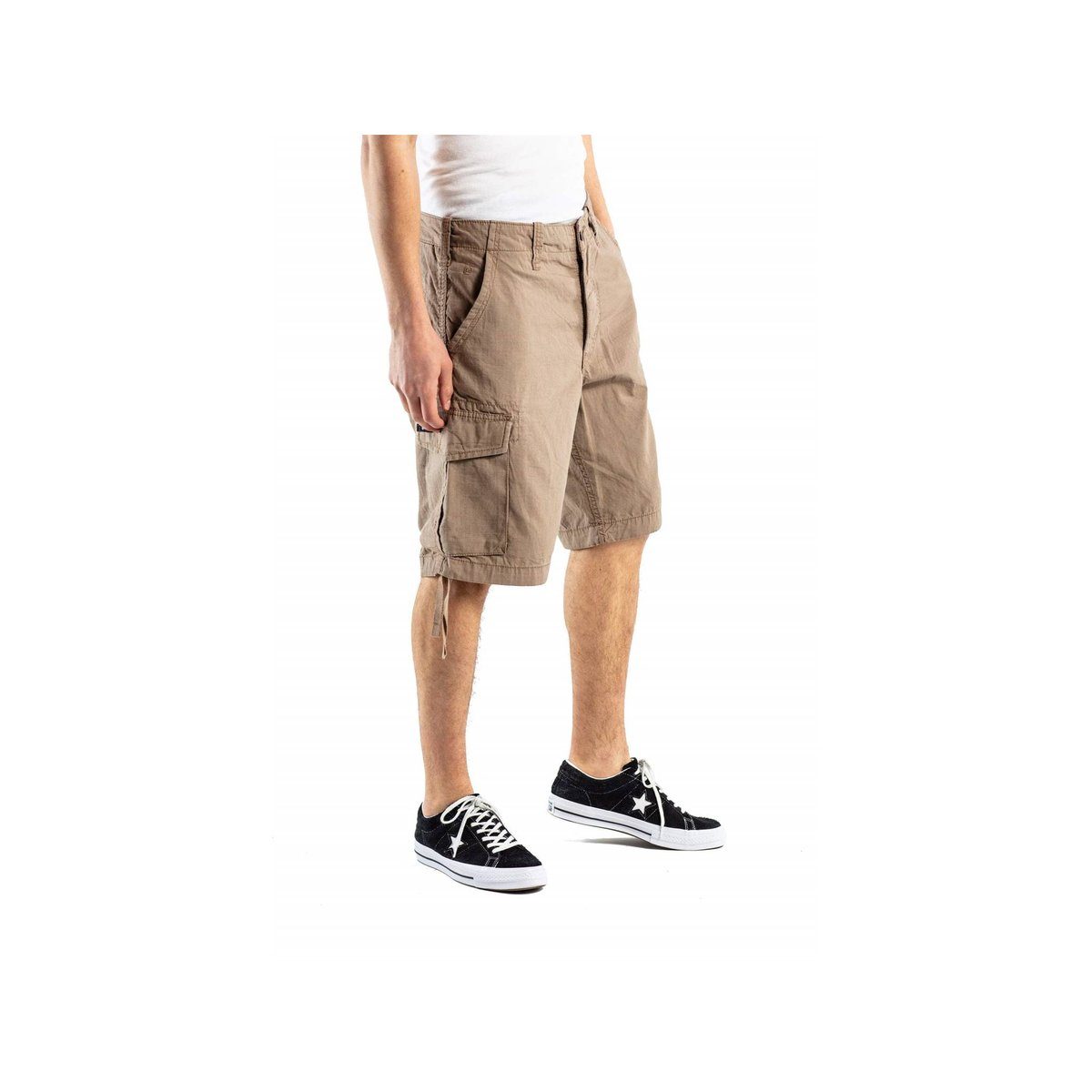 (1-tlg., REELL uni taupe Angabe) regular Cargoshorts keine