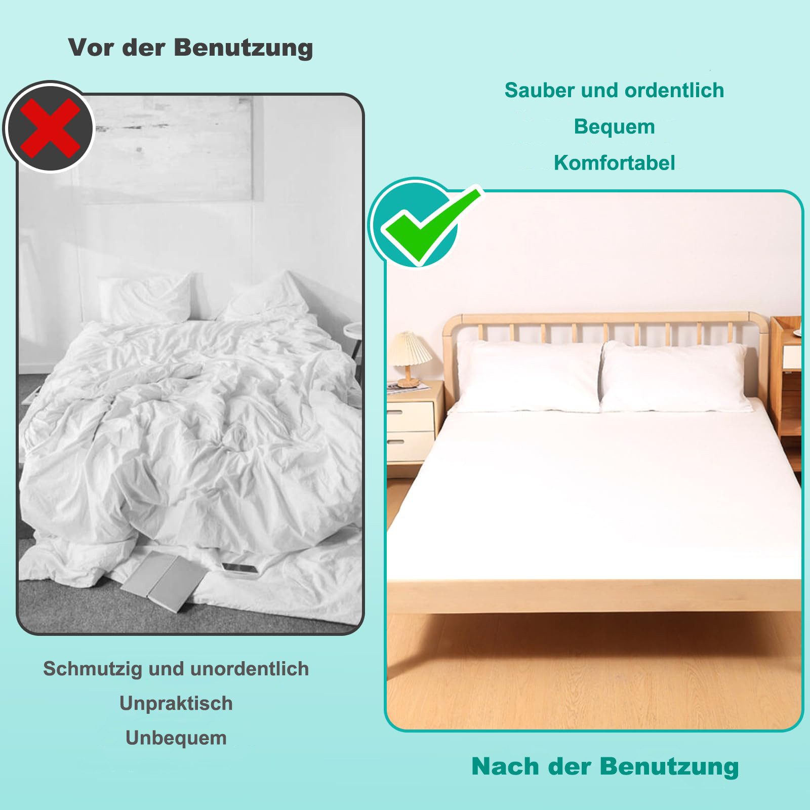 Zyronn Spannbettlaken Verstellbare Bettlaken-Spanner mit Metallklammer, (1 Stück), Rutschfeste Spannhilfe für Matratze, Sofa & Bett – Bild 4 von 5