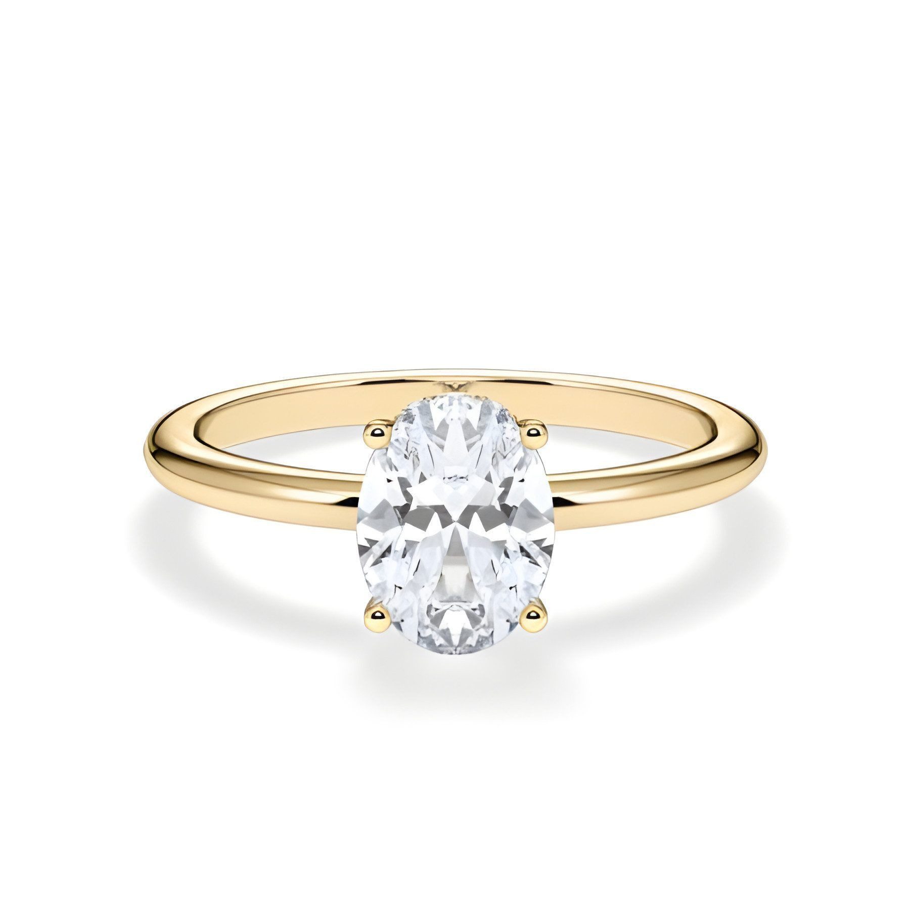Adam & Eve Diamantring 750/- Gold - großer Diamant 2,00ct + 16 x 0,09ct Brillanten, (LAB02 Diamantring), Lab Grown Diamonds - Nachhaltig und günstig