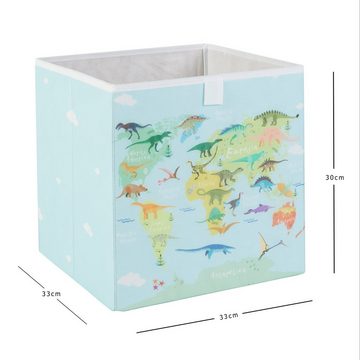 Ocean Home textile Allzweckkorb »Aufbewahrungsbox Kinder, Dinosaurier Motiv, Spielzeug« (1 St)