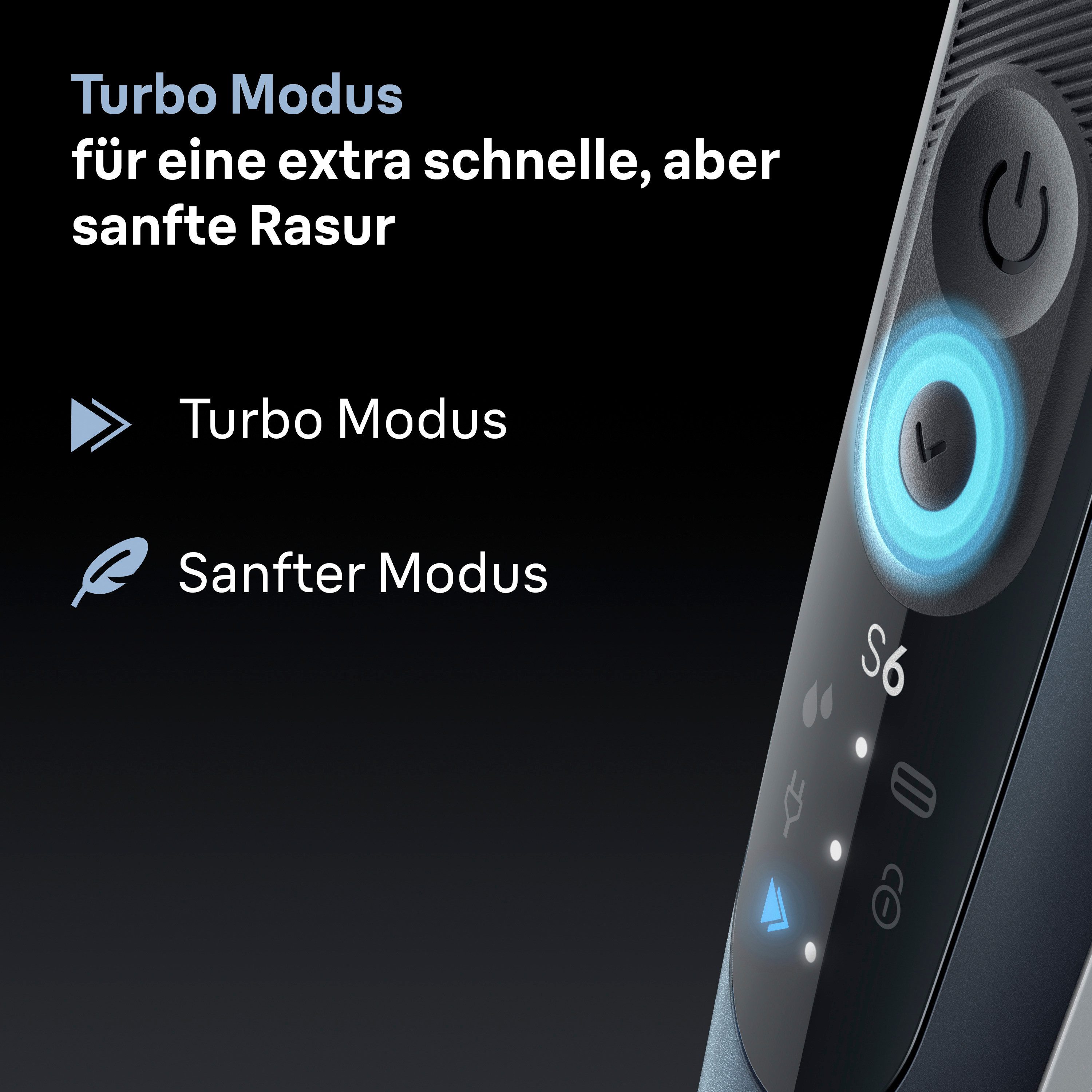 Braun Elektrorasierer Series 6 62-G1650s, Aufsätze: 2, 100% wasserdicht, +2 Aufsätze, bis zu 60 Min Akku, Made in Germany grau