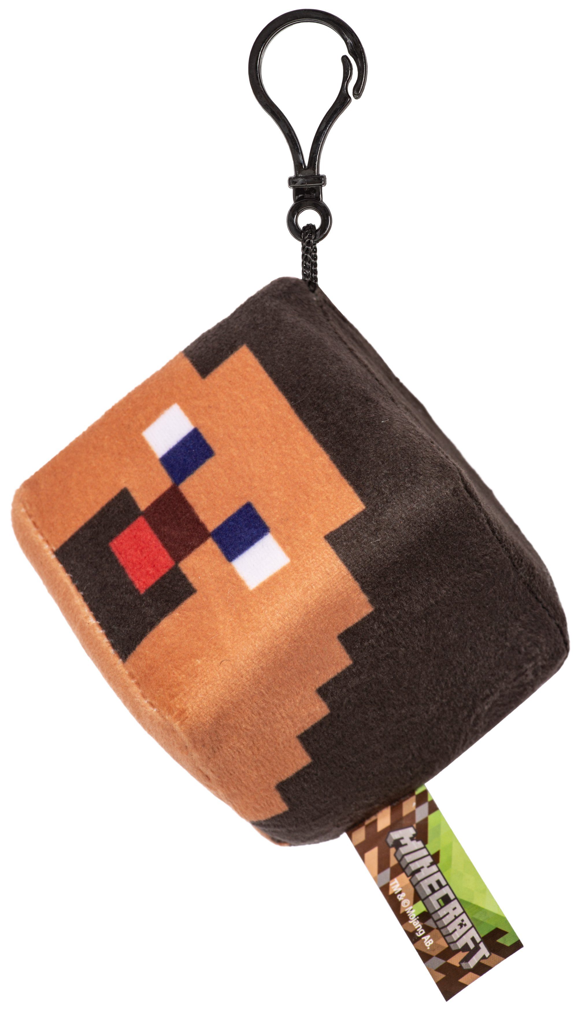 United Labels® Plüschfigur Minecraft Steve Head Plüsch Clip-on 10 cm (1-St)