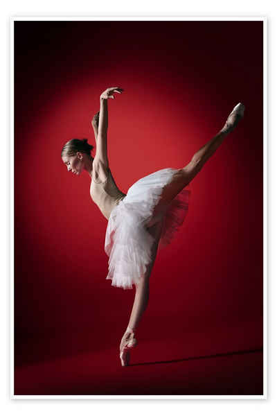Posterlounge Poster Editors Choice, Tänzerin auf Rot, Fotografie