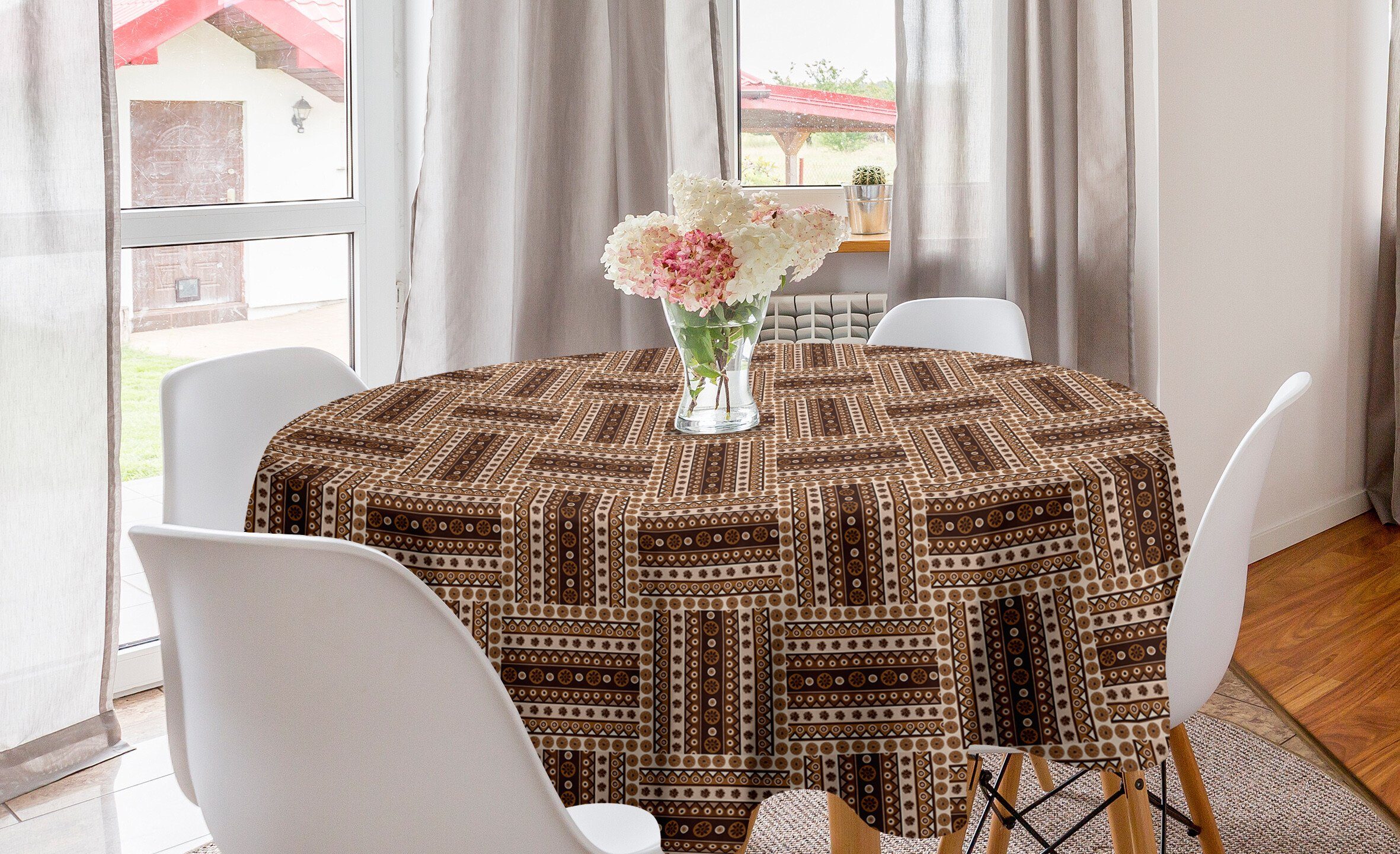 Abakuhaus Tischdecke Kreis Tischdecke Abdeckung für Esszimmer Küche Dekoration, traditionell geometrisch