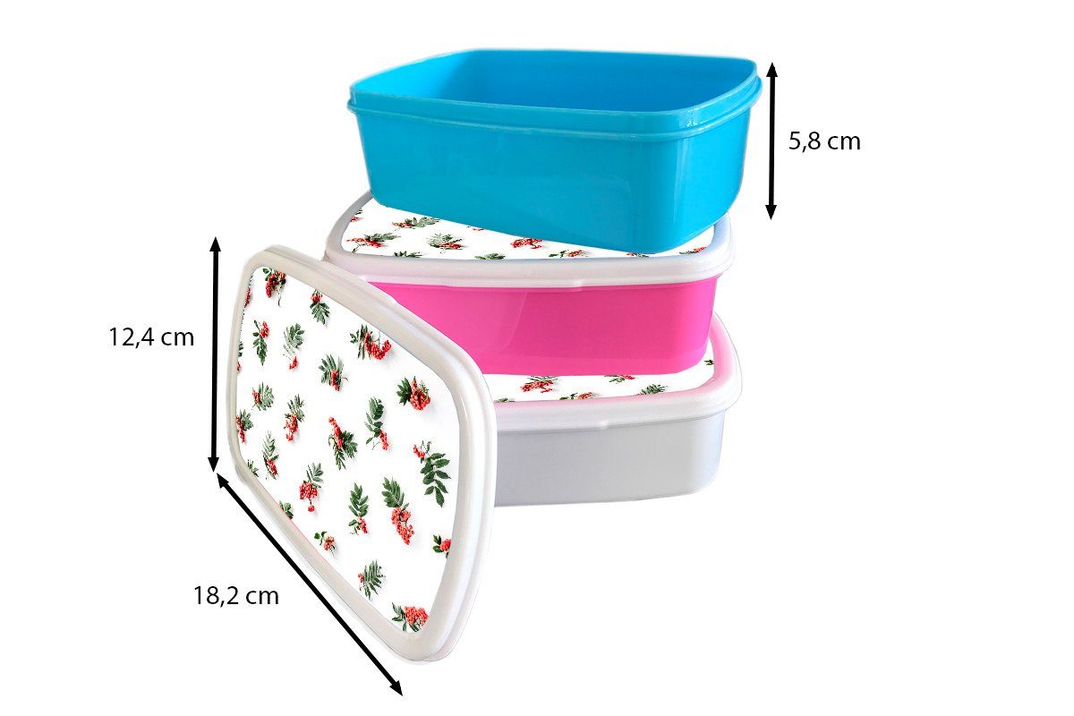 Brotdose, (2-tlg), und für Mistelzweig Kunststoff, - Lunchbox Brotbox weiß - für MuchoWow Mädchen Jungs und Kinder Rot, Erwachsene, Winter