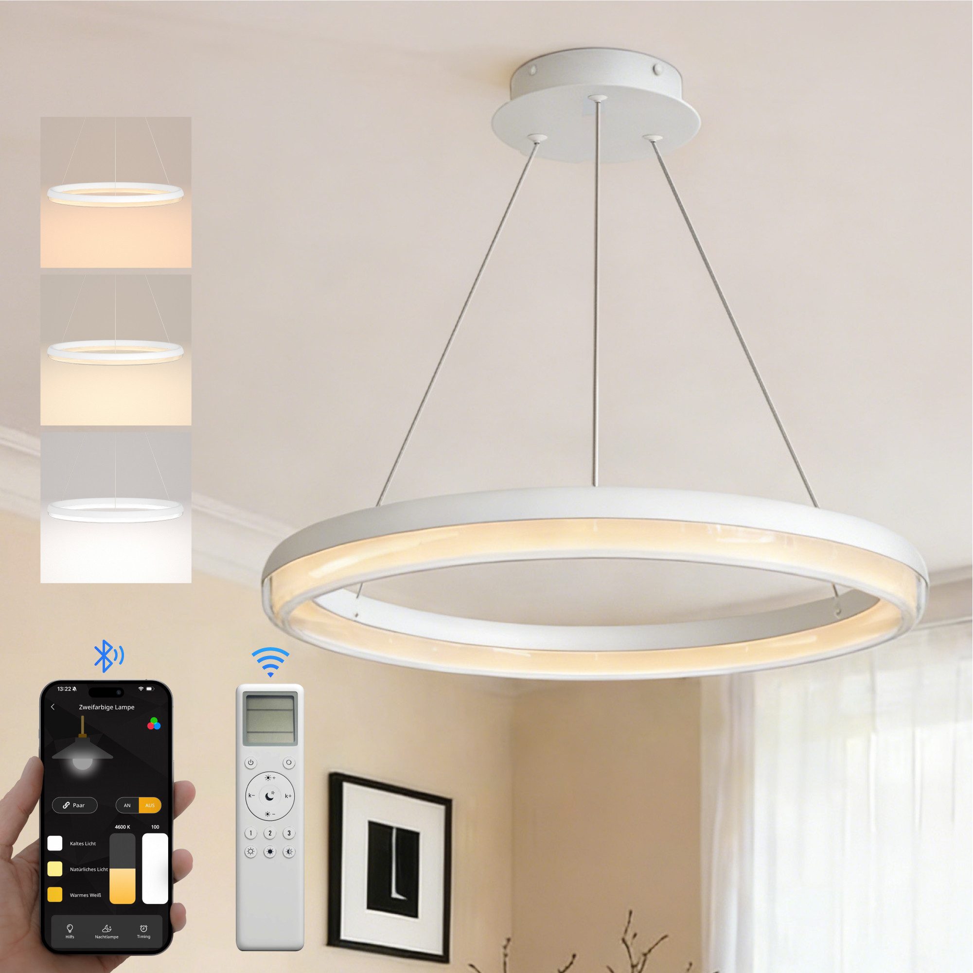 doporro Pendelleuchte Pendellampe Hängeleuchte Dimmbare LED-Lampe CRI≥95 Luvina05, LED-Pendelleuchte, CRI ≥ 95