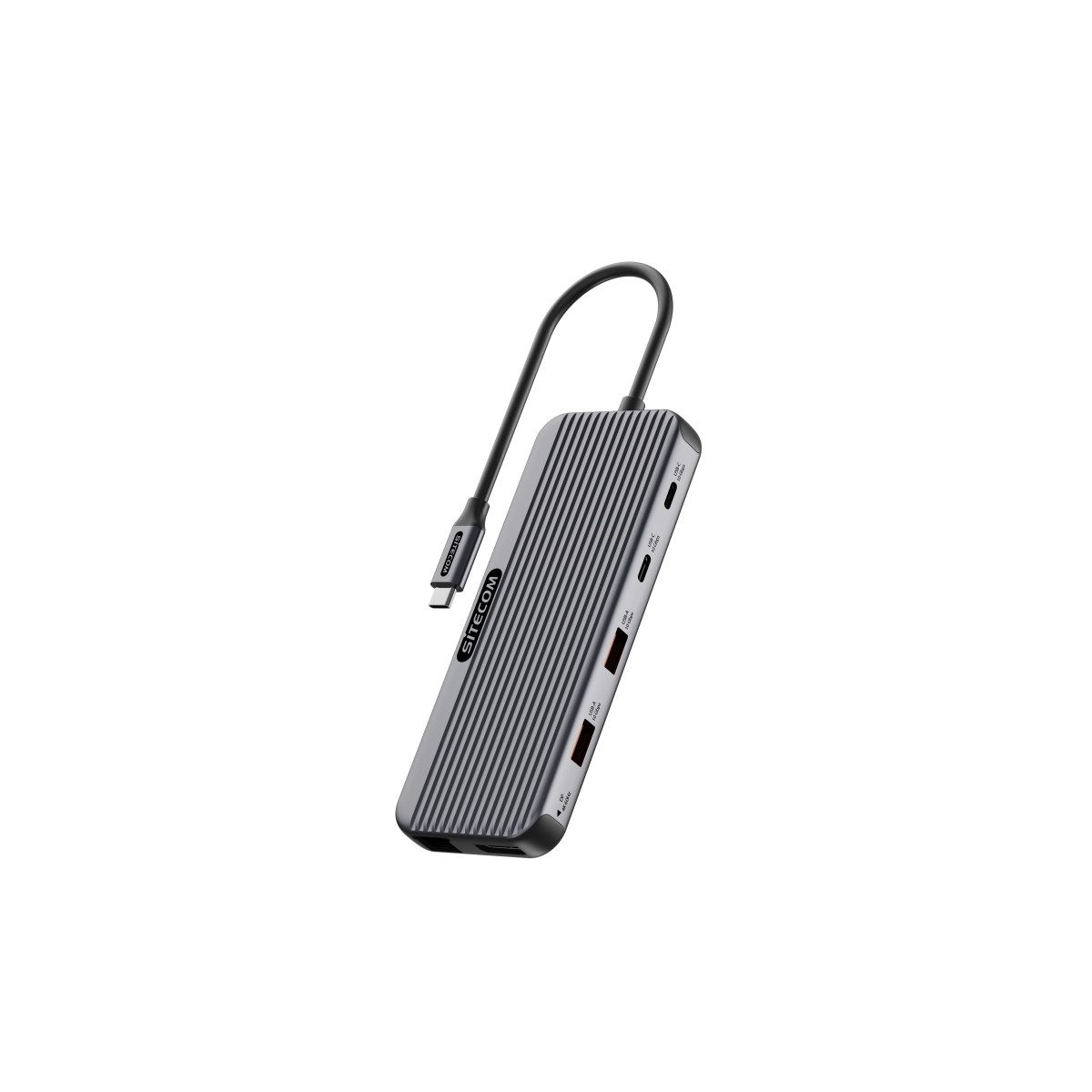 Sitecom USB-Verteiler 8 in 1 USB C Hub Pro mit HDMI DisplayPort und 100W PD