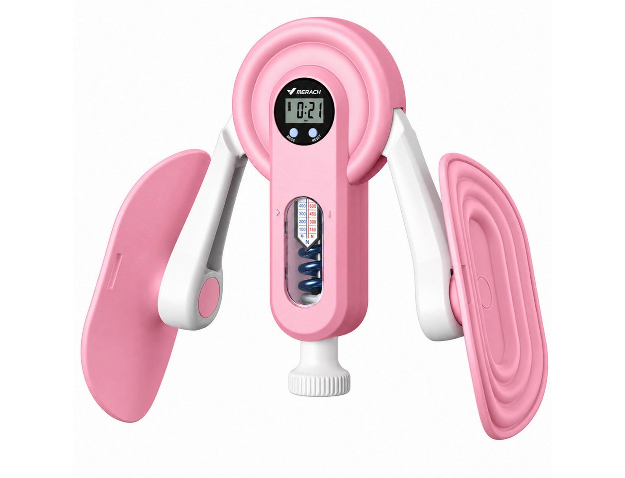 MERACH Beckenbodentrainer 2522 2-in-1 Ganzkörpertrainer mit LED-Display und zwei Federsätzen, 0–400/600 N Widerstand, Rückbildung, Muskelaufbau, kompakt, tragbar